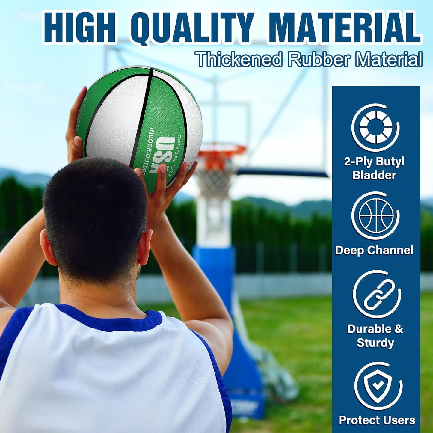 Libima 24 Pcs Rubber Basketballs Bulk with Pump Official Size Multicolor Basket Balls Youth Streetballs Set for Adult Boys Girls Gifts Indoor Outdoor Training Practice
