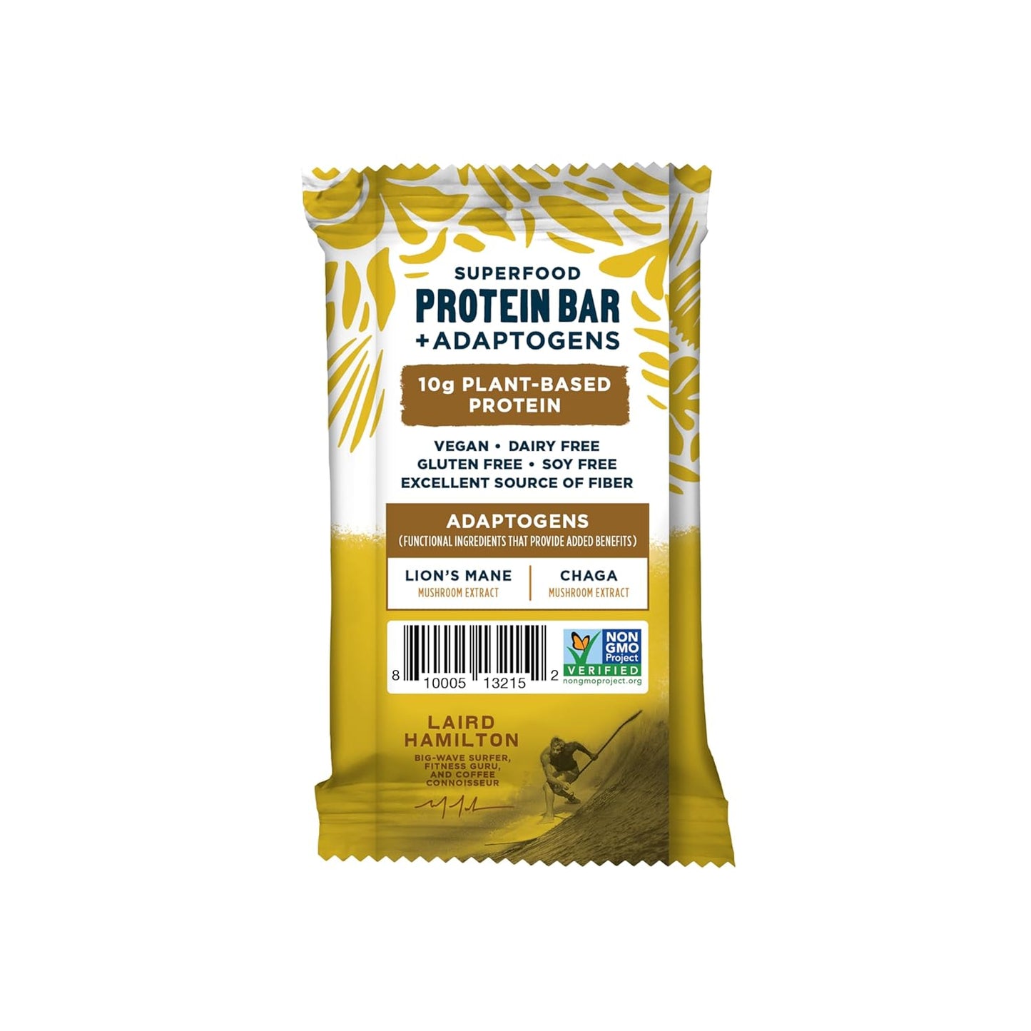 Laird Superfood Functional Protein Bars – Protein Bar but Better with Real Ingredients, Functional Mushrooms 10g Plant-Based Protein, 6g Fiber - Non-GMO - Lemon Almond, 10 Count (Pack of 1)