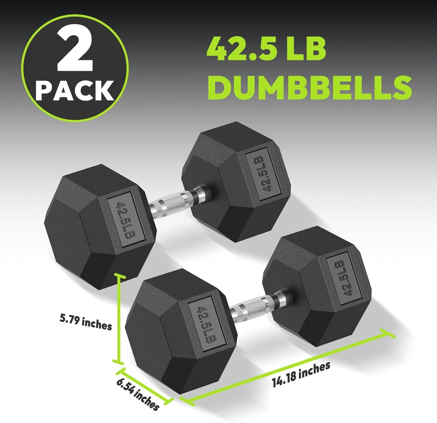 Hex Dumbbell Set 2.5-400 lb, Rubber Encased Exercise & Fitness Dumbbells, Weights Dumbbells Set of 2, Hand Weight for Strength Training