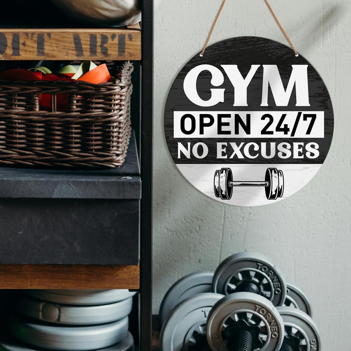 HSNBT Gym Signs Wall Decor, Home Gym Motivational Wall Decor Gym Hanging Signs Decorations for Fitness Workout Room Gift for Woman Man Gym Enthusiast