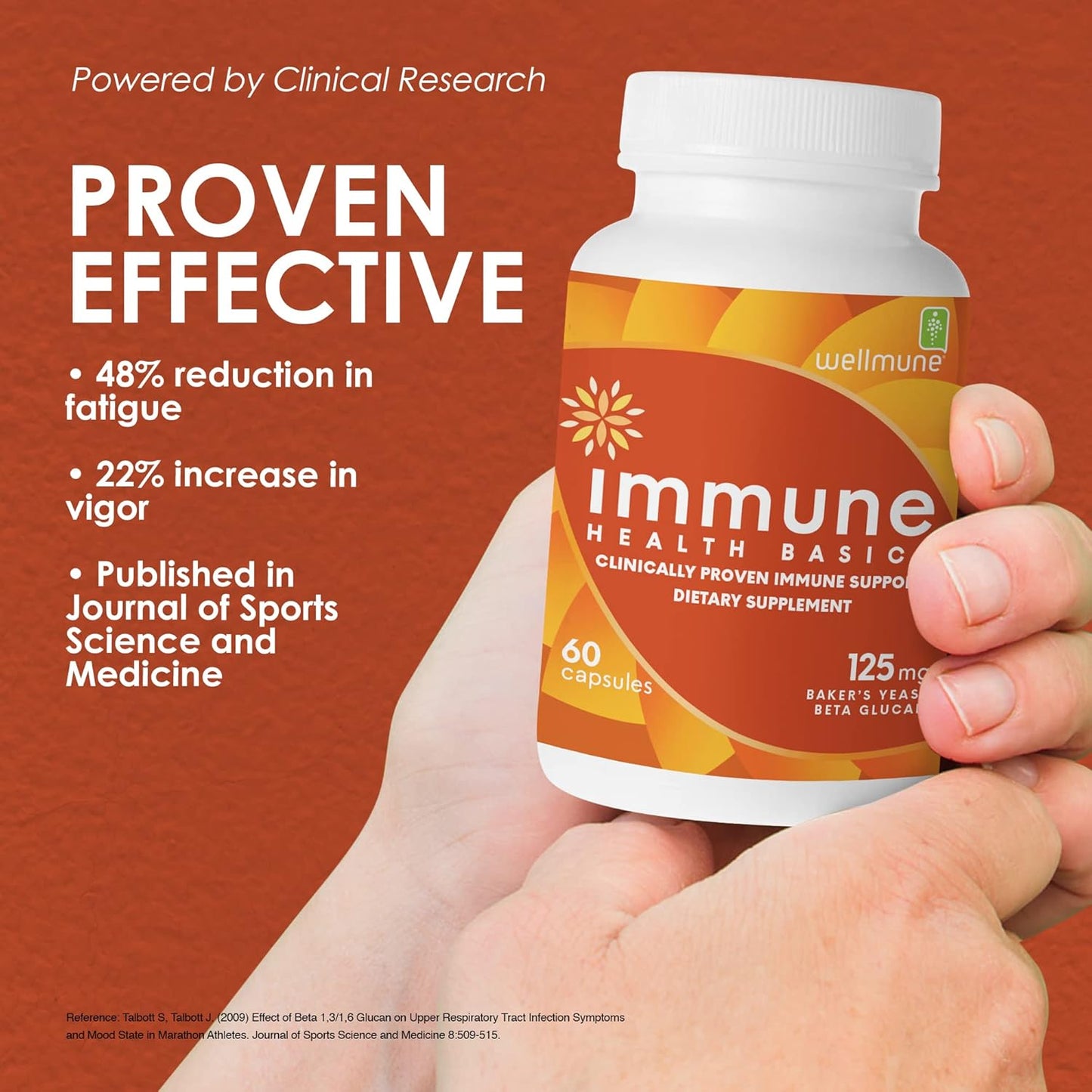 Ultra Strength Immunity - Clinically Proven Immune Support - Wellmune Highly Purified Beta Glucan - Gluten-Free, Non-allergenic, Non-GMO and Vegan Capsules - 60 Capsules, 125 mg