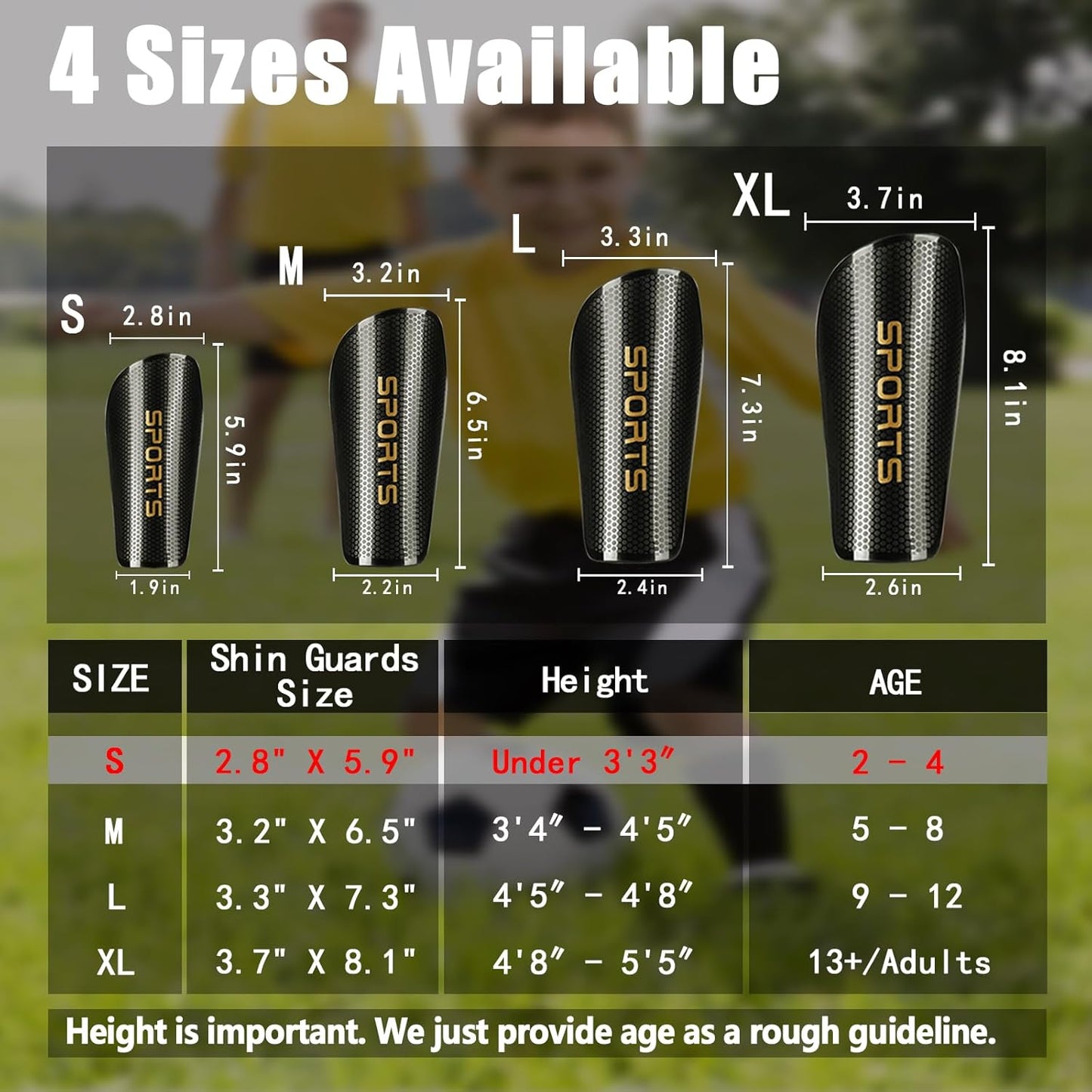 Soccer Shin Guards for Kids Adults, Toddler Shin Pads Set with Sleeves and Long Soccer Socks for Age 2-16 Boys & Girls, Youth &Men, Lightweight Soccer Equipment