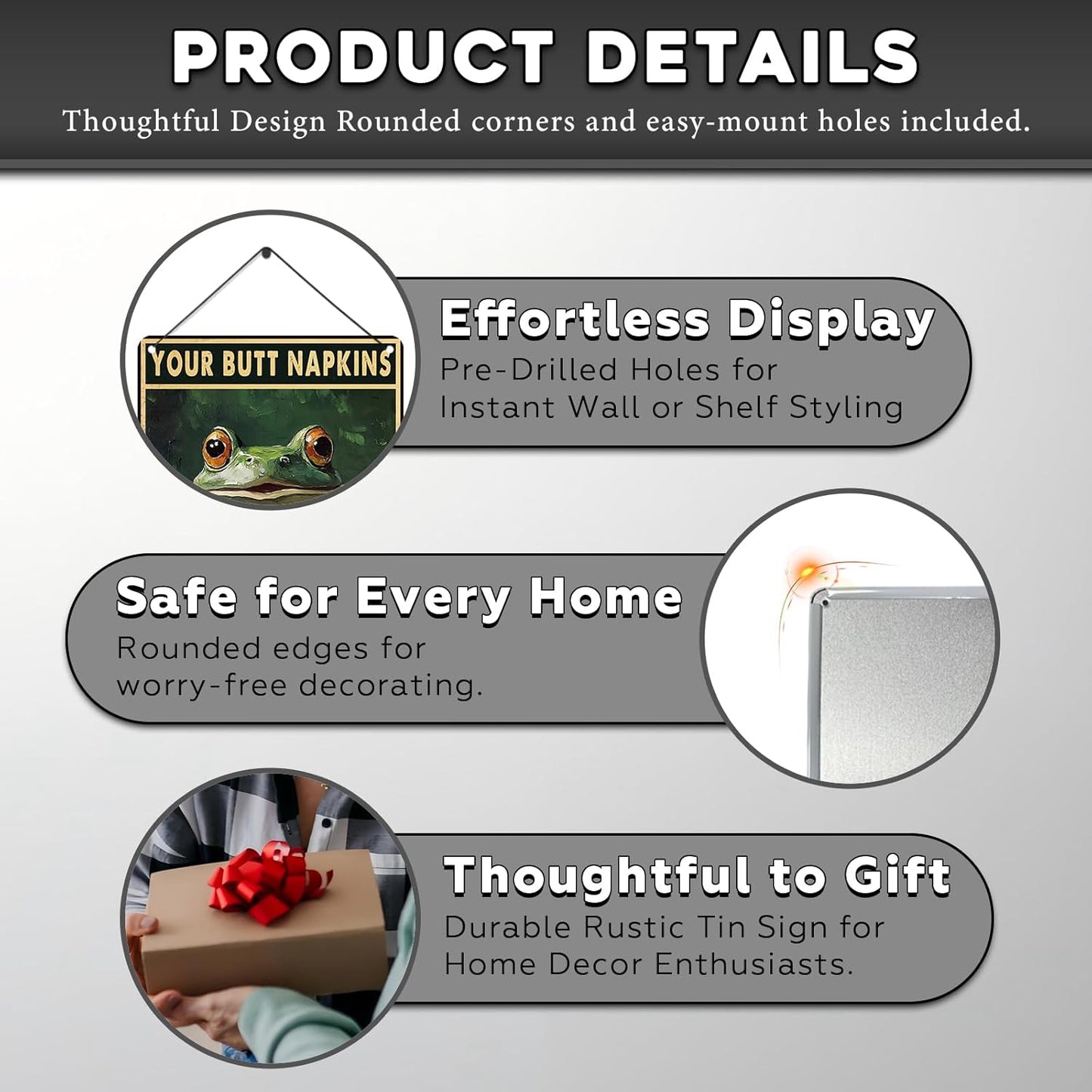 Funny Frog Bathroom Toilet Decor Metal Sign Frog Your Butt Napkin My Lord Vintage Tin Sign for Bedroom Toilet or Bathroom Wall 12 * 8inch