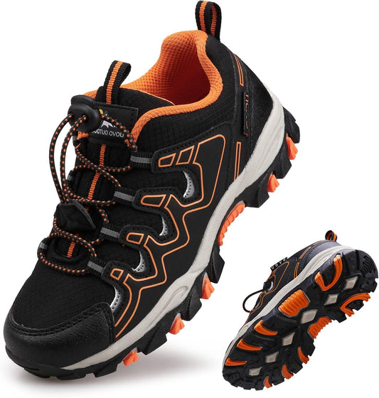 Boys Girls Hiking Trail Shoes Waterproof Slip Resistant Outdoor Trekking Walking Running Sneakers(Little/Big Kids)
