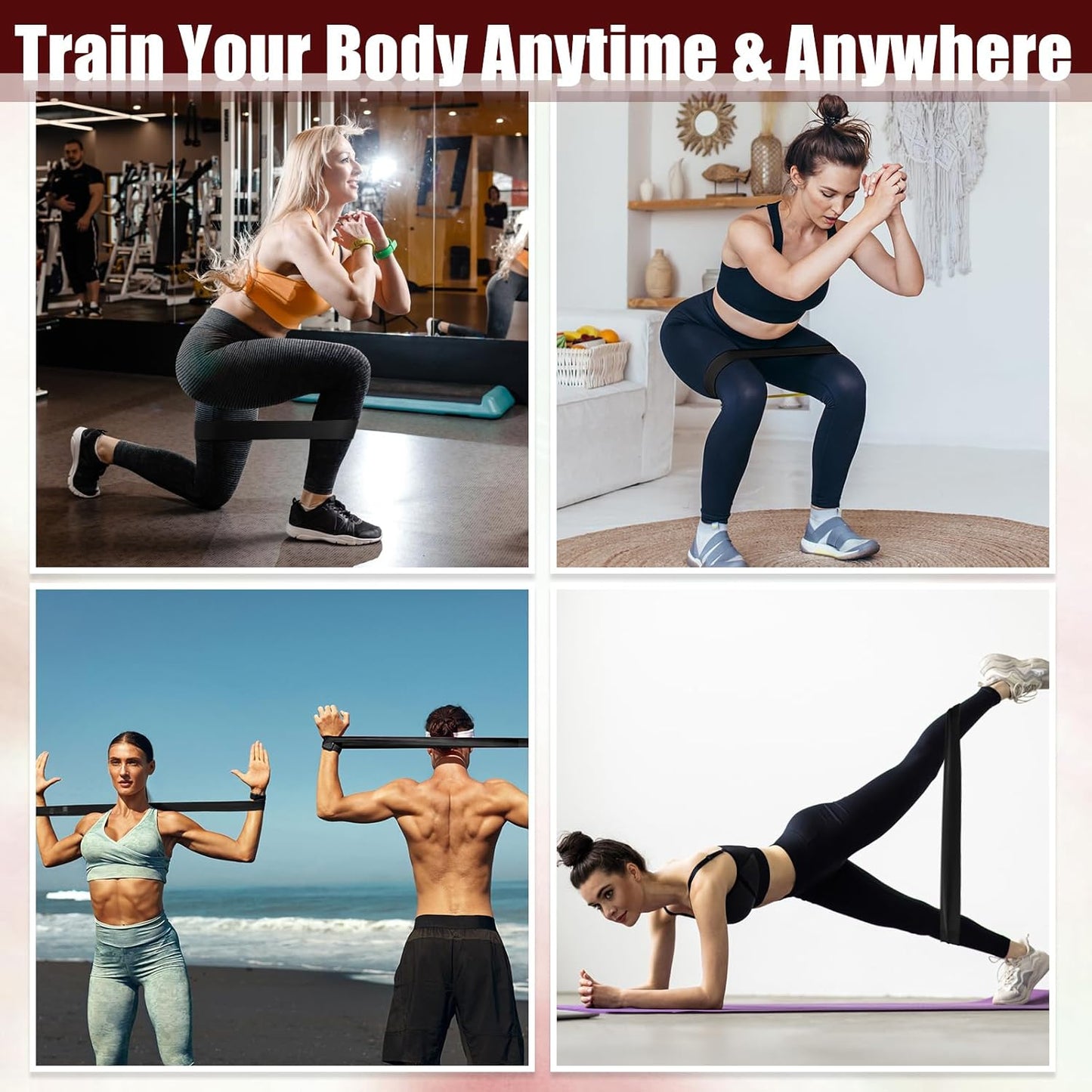 Deekin 20 Pcs Resistance Bands Resistance Loop Exercise Bands Exercise Equipment Elastic Drap Ring for Women and Men Home Fitness, Gym, Yoga