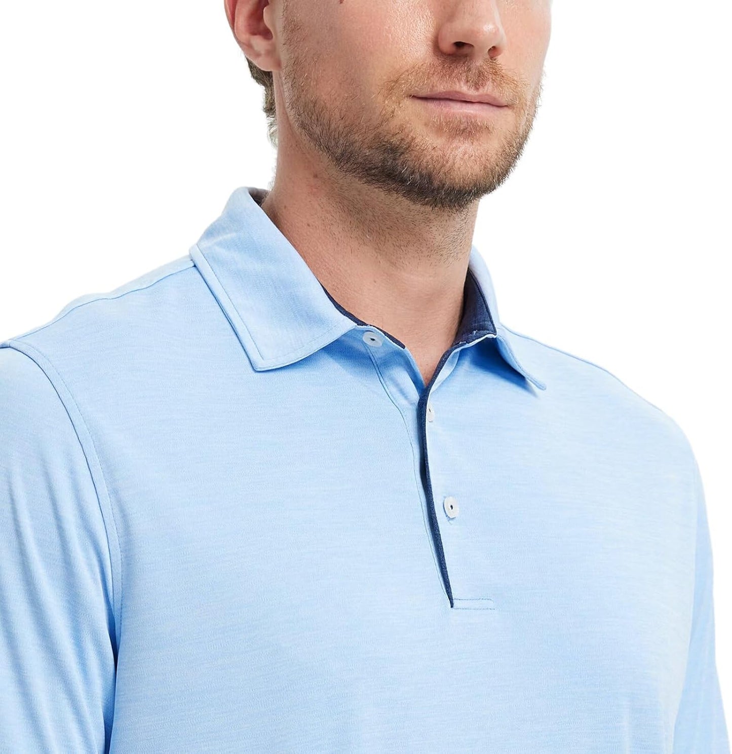 M MAELREG Golf Shirts for Men Short Sleeve Dry Fit Casual Striped Performance Moisture Wicking Collared Mens Polo Shirts