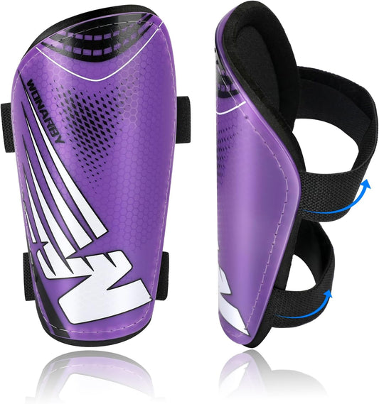 Shin Guards Soccer Youth Kids - Shin Guard for Boys Girls Teenagers Toddler 2-18 Years Old - Football Shin Pads Protection Equipment with Adjustable Straps