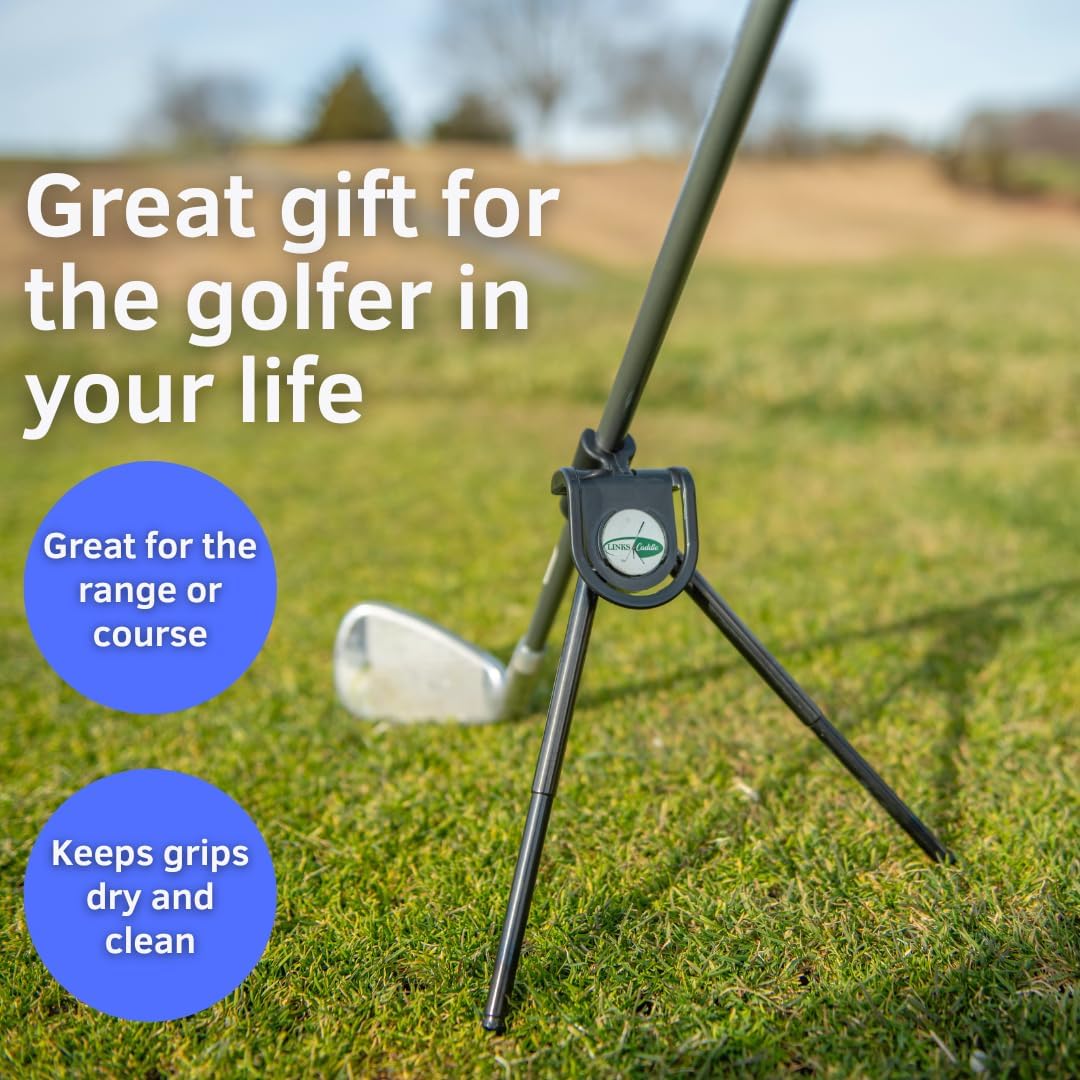 Portable Golf Club Stand – Lightweight, Easy Clip-On Golf Club Holder for Driving Range or Course - Top Golf Accessory for Golf Bags - Great for Golf Gift