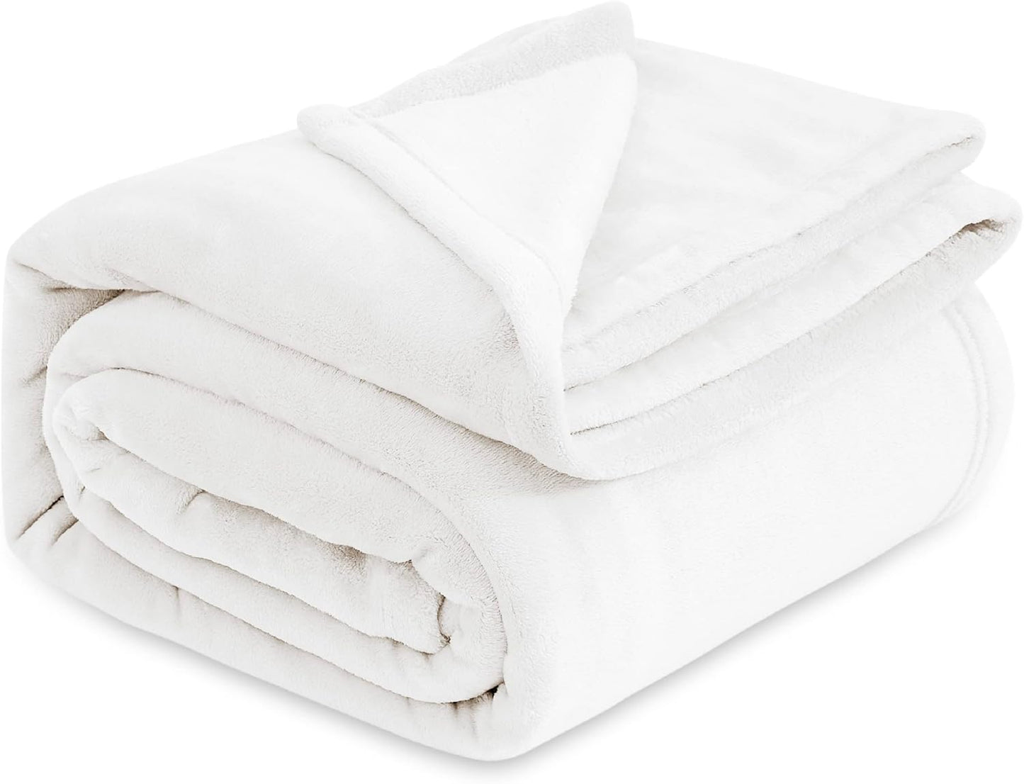 Bedsure Fleece Blankets Queen Size White - Bed Blanket Soft Lightweight Plush Fuzzy Cozy Luxury Microfiber, 90x90 inches