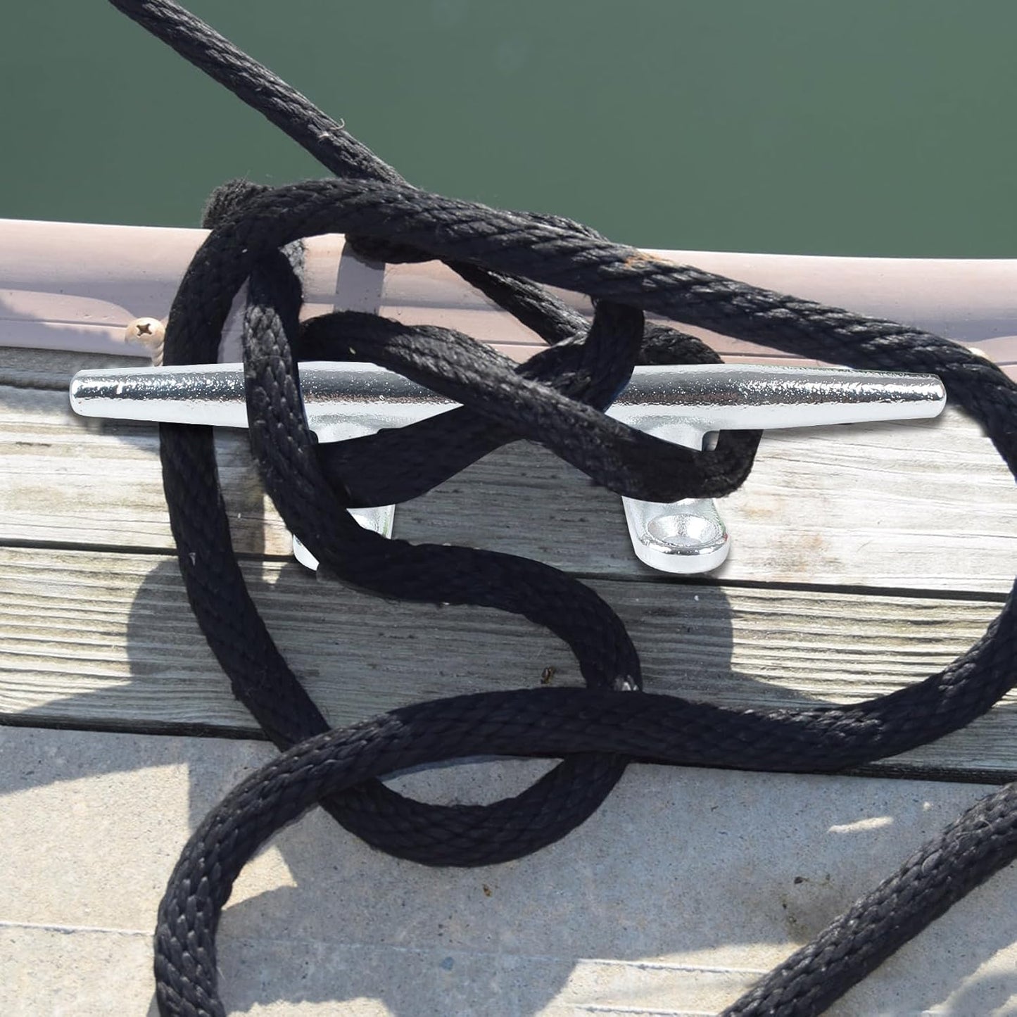 Chromium-Plated Boat Cleat, Boat Dock Cleats Open Base, Boat Cleats-Dock Cleat, Dock Cleats with Fasteners, Rope Cleat for Tying up Boats,Marine Decor(2Size,2Pack,4Pack)