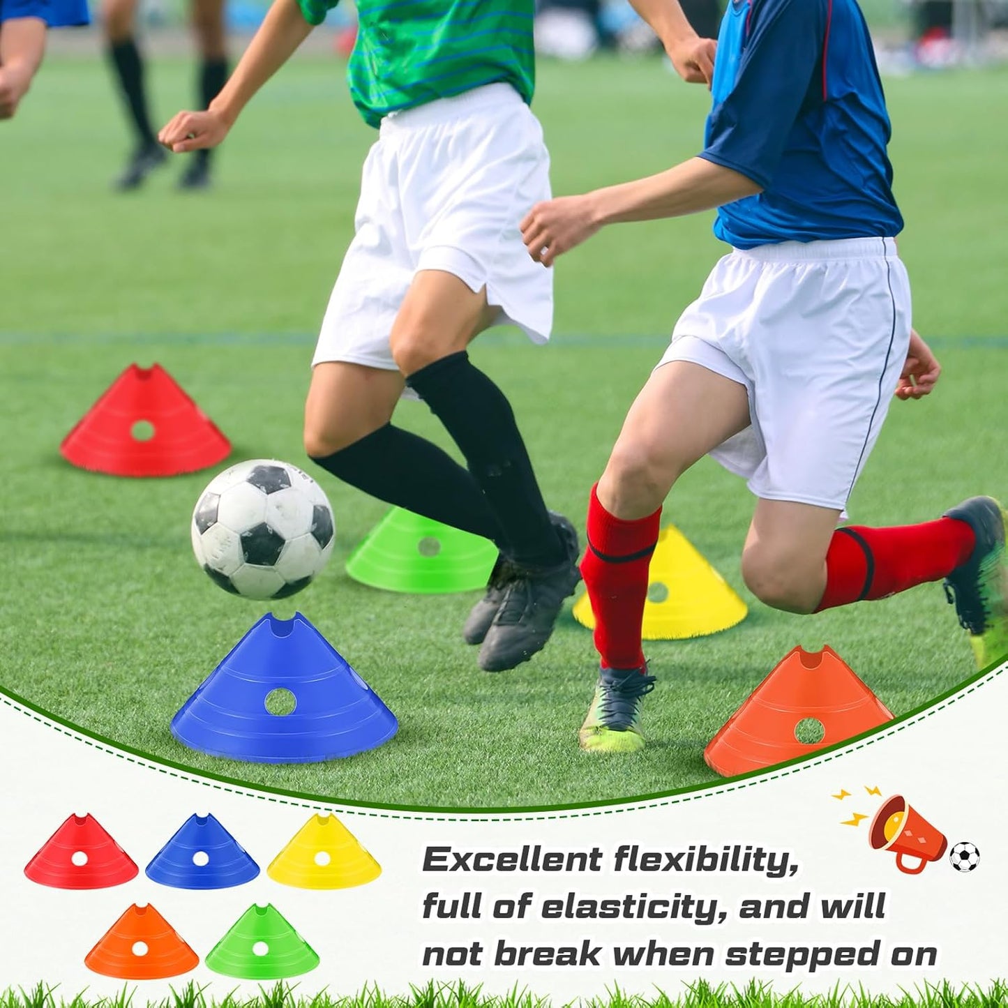 ShinyRelief Jumbo Disc Cones Jumbo Soccer Cones with Mesh Bag Giant Large Agility for Soccer Training Adult Sports