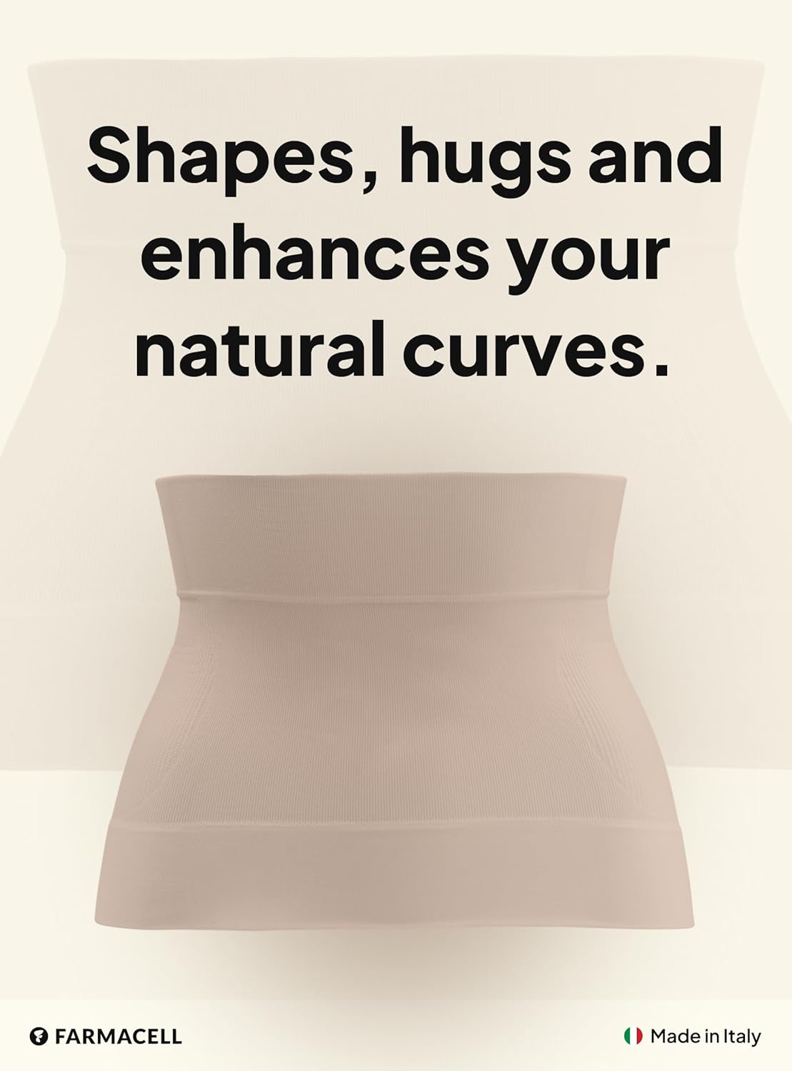 Farmacell Waist Trainer for Women 605 Made in Italy - Seamless Shapewear Tummy Control - Slimming Corset Shapewear