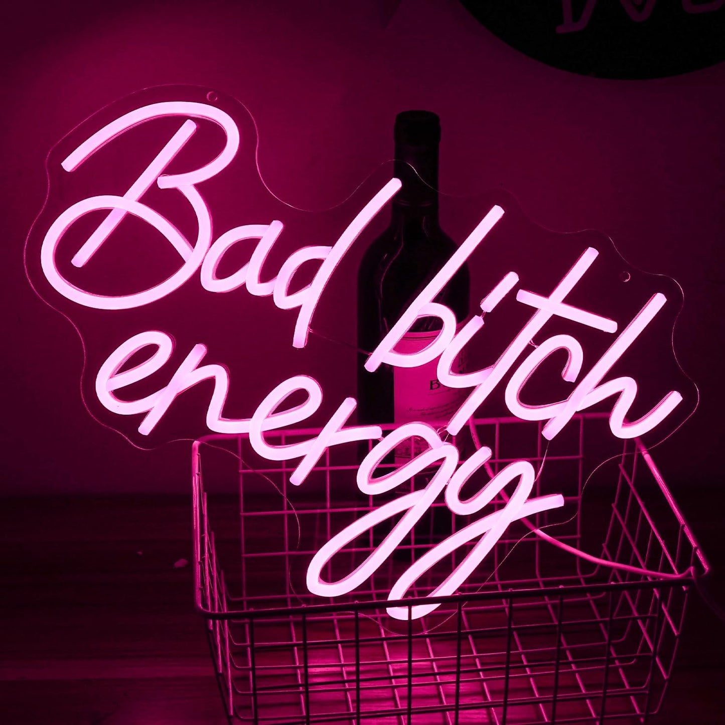 Bad Bitch Energy Neon Sign Pink Neon Light Letter LED Neon Signs for Wall Decor Lady Led Neon Lights for Bedroom Bar Dormitory Store Decortion