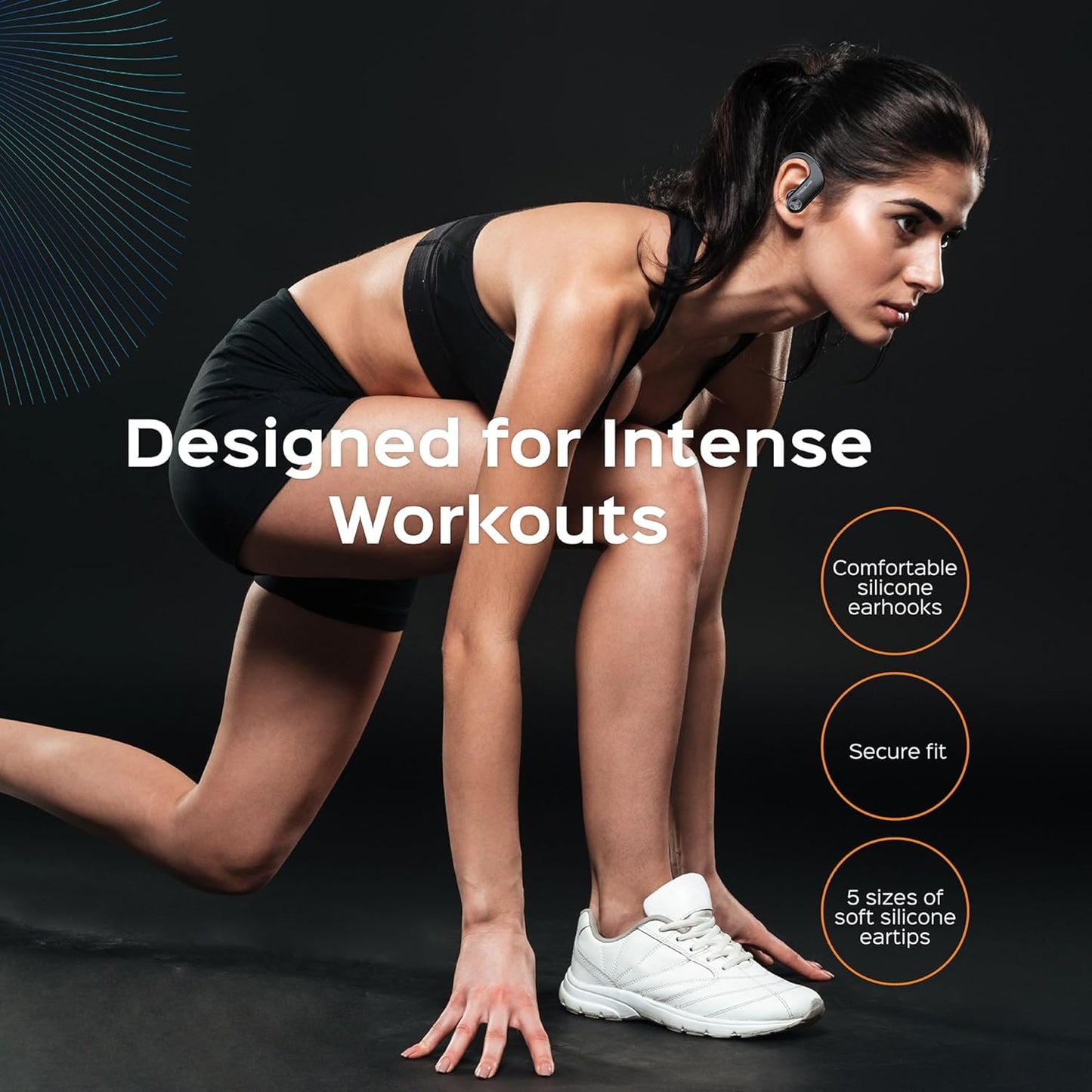 TREBLAB X3 Pro - Ultra Comfortable Earhooks, Pure-HD Sound, Punchy Bass, 145H Battery, Waterproof & Sweatproof Bluetooth Earbuds, Mics for Calls, True Wireless Ear Buds for Sports Workout Running