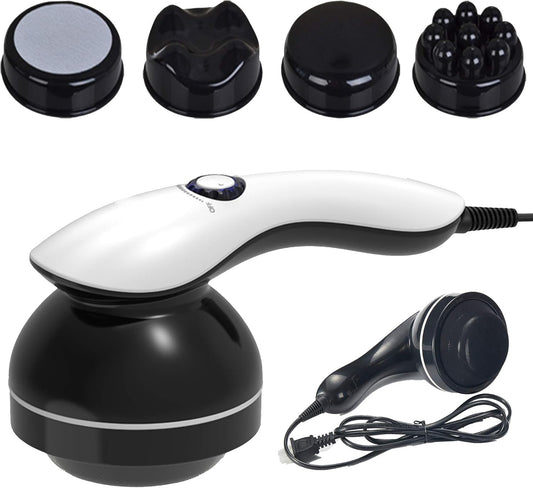 Handheld-Cellulite Massager, Body Sculpting-Machine Full Body Massager Hand Held Back-Massager Electric Foot Massager, Body Shaper for Women, Celulitis-Remover Machine with 4 Massage Wand Attachment