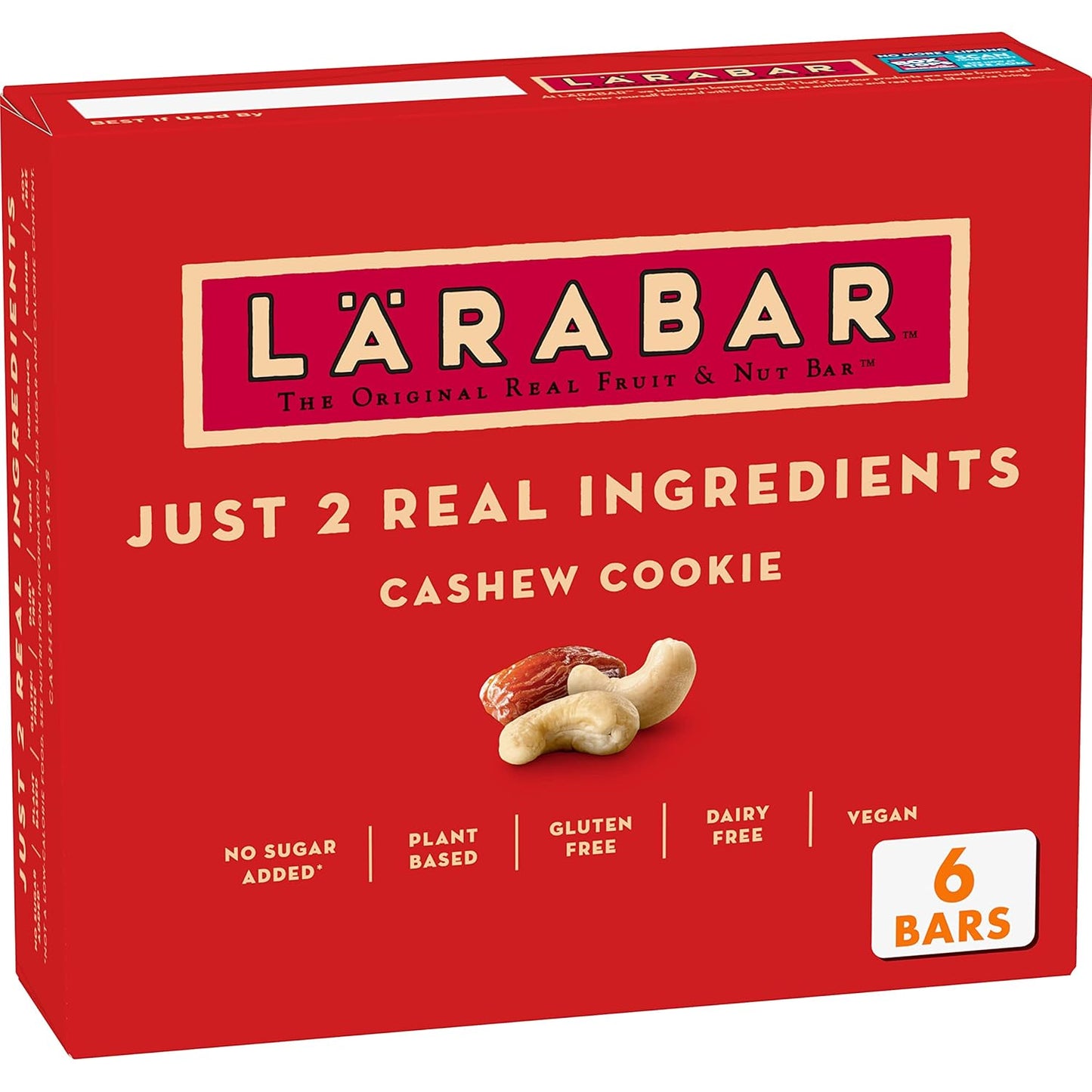 Larabar Cashew Cookie, Fruit and Nut Bars, Gluten Free and Vegan, 10.2 oz, 6 Ct