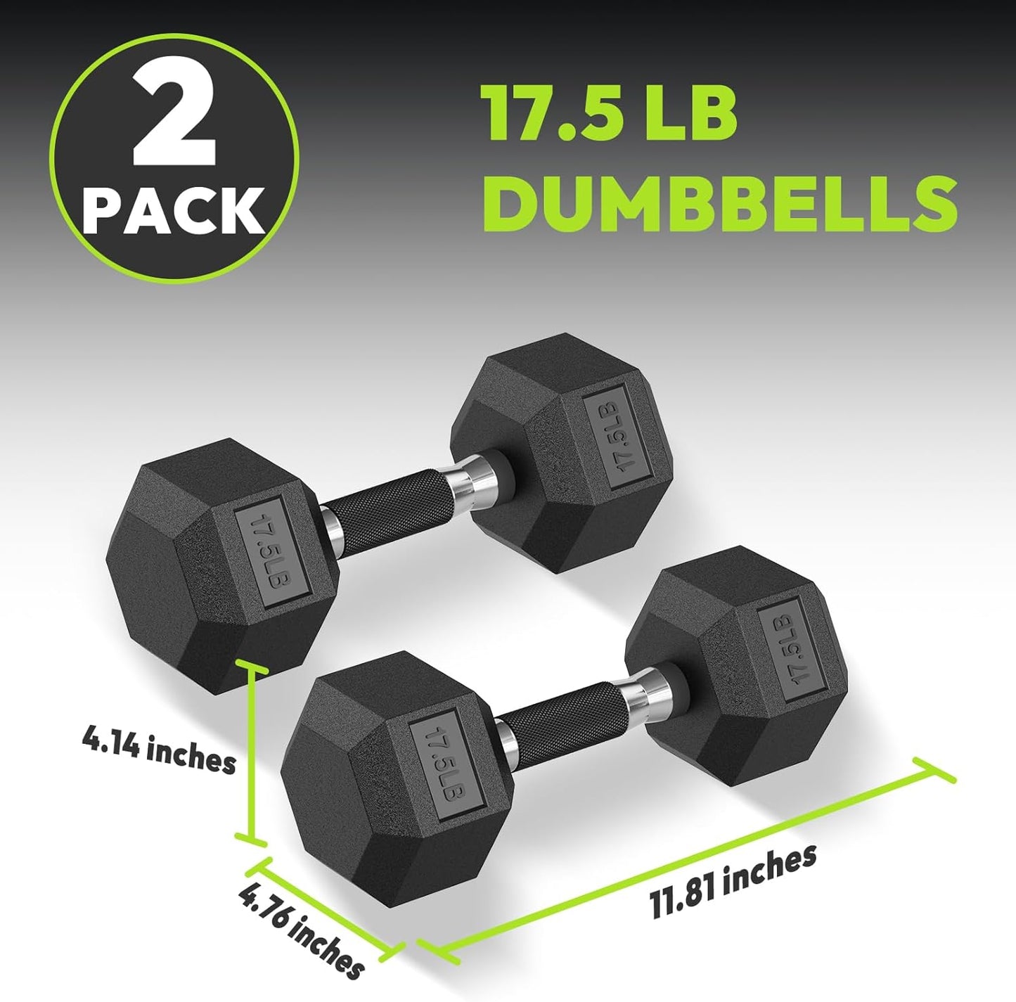 Hex Dumbbell Set 2.5-400 lb, Rubber Encased Exercise & Fitness Dumbbells, Weights Dumbbells Set of 2, Hand Weight for Strength Training