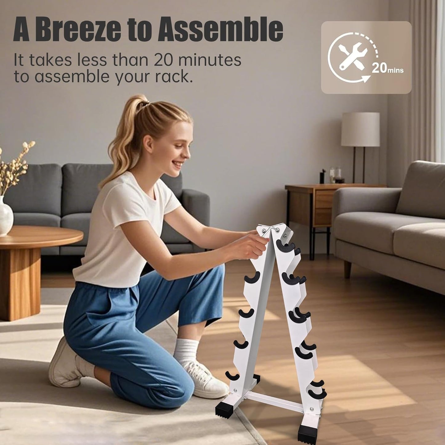 Ritafer 6-10 Pair Hex Rubber Dumbbell Set 350/450 and 550 lbs（5-50 lbs ）Hand Free Weight for Strength Coated Encased Iron Weights with Dumbbells Storage Rack Home Gym