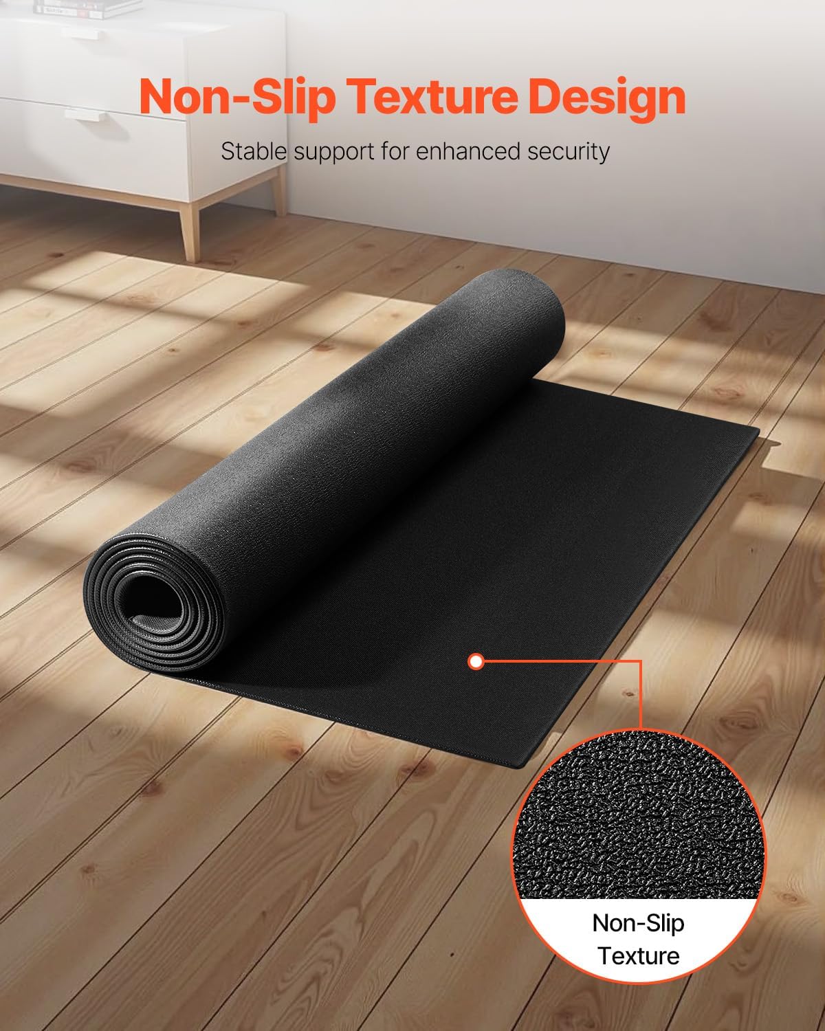 VEVOR Treadmill Mat for Carpet Floor, Exercise Equipment Mat for Treadmills, Stationary & Recumbent Bikes, High Density PVC Floor Protector Gym Mats, Waterproof and Non-Slip for Home Gym