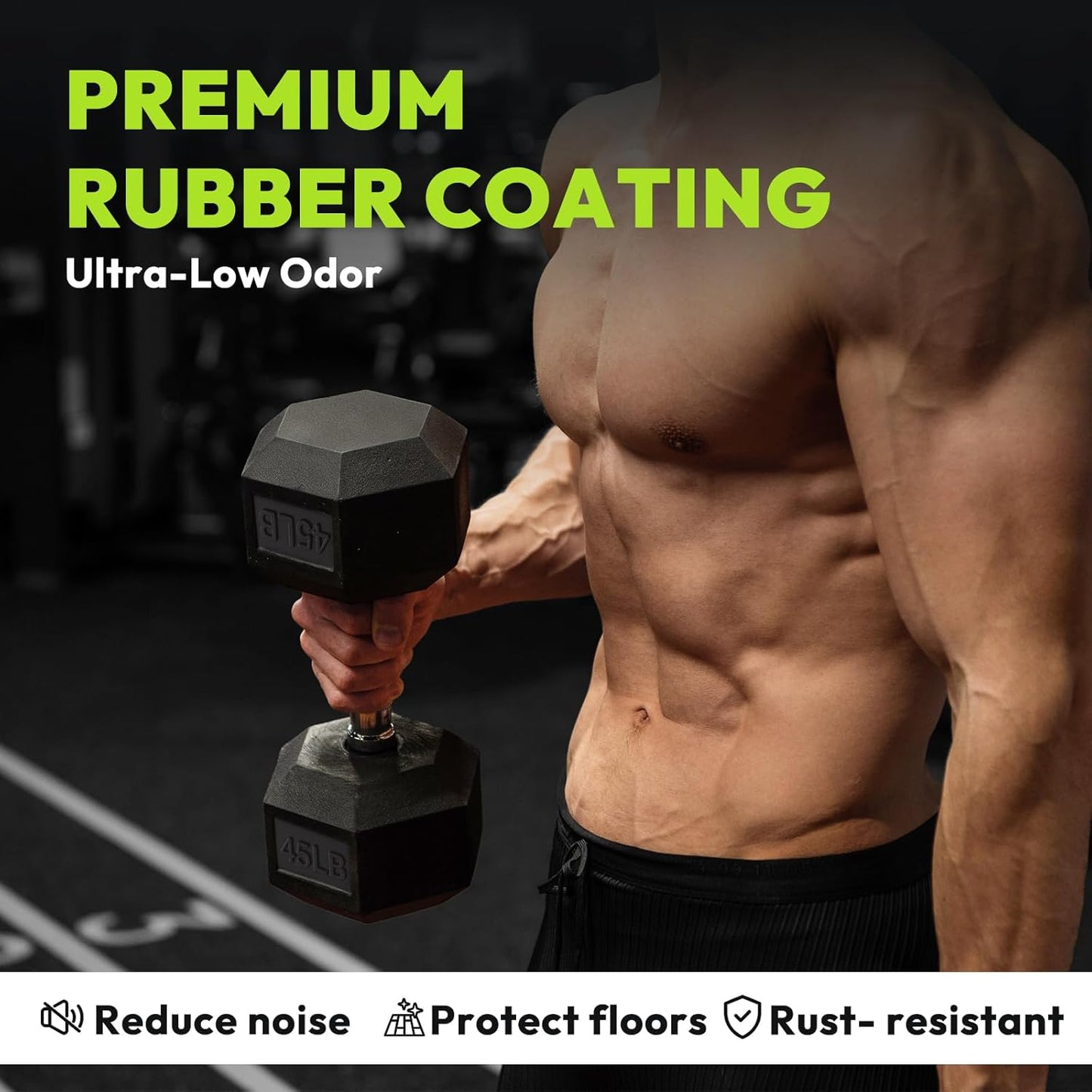 Hex Dumbbell Set, 30-480 lb Set Rubber Encased Exercise & Fitness Dumbbells, Weights Dumbbells Set, Hand Weight for Strength Training