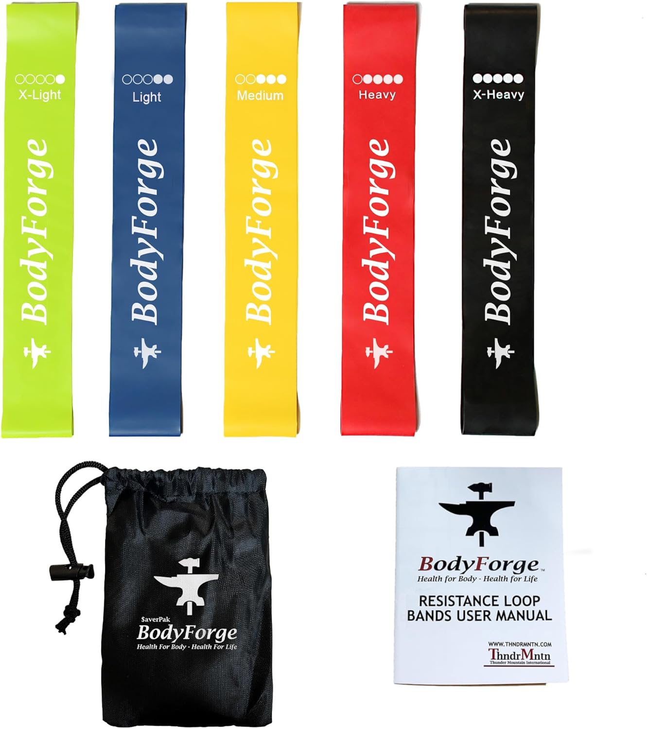 BodyForge Eco-Friendly Resistance Loop & Hip Bands Exercise Sets with Carry Bags