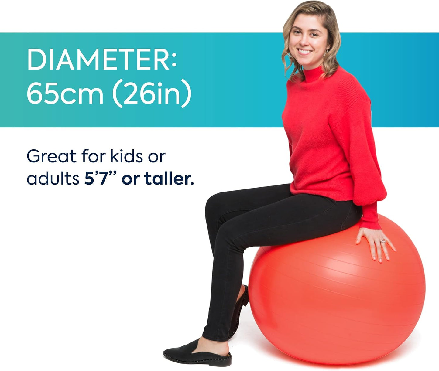 Bouncyband Balance Ball – Create Flexible Seating to Improve Focus at School, Office, or Home with This No-Roll Weighted Ball