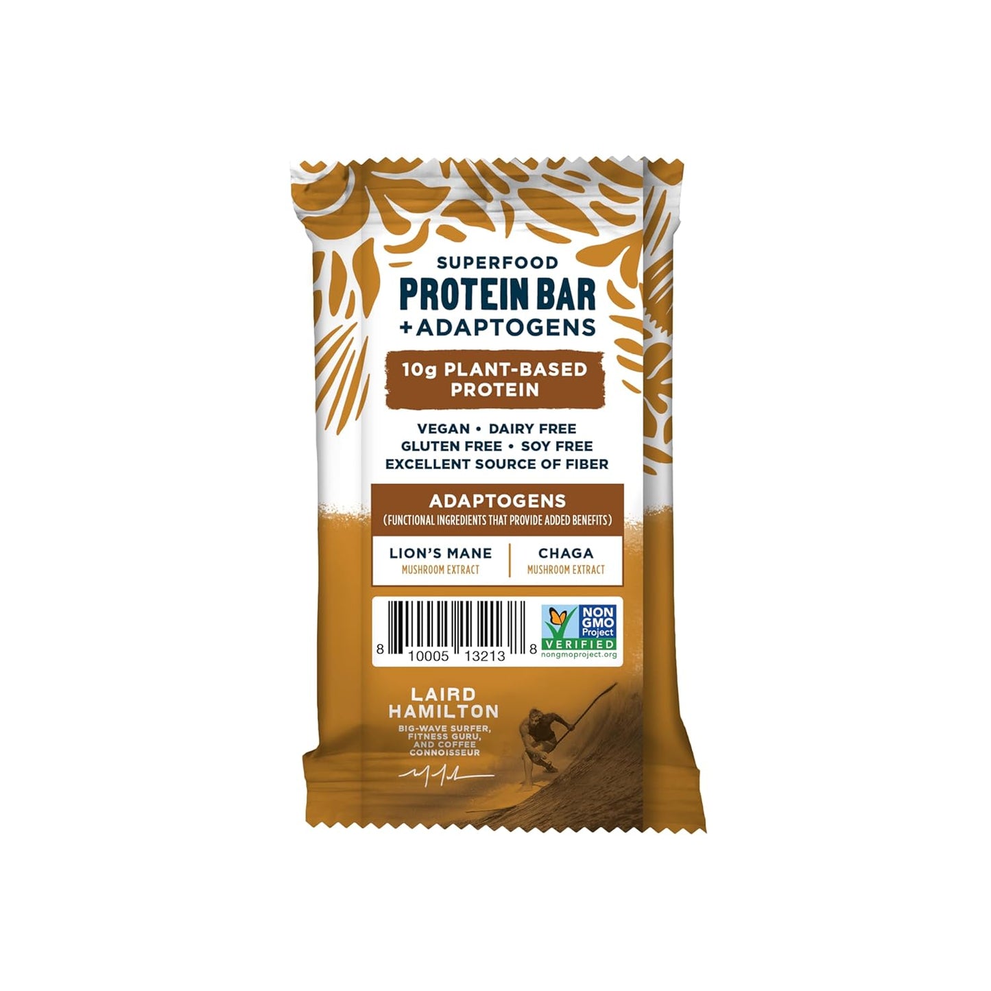 Laird Superfood Functional Protein Bars – Protein Bar but Better with Real Ingredients, Functional Mushrooms 10g Plant-Based Protein, 6g Fiber - Non-GMO - Peanut Butter, 10 Count (Pack of 1)