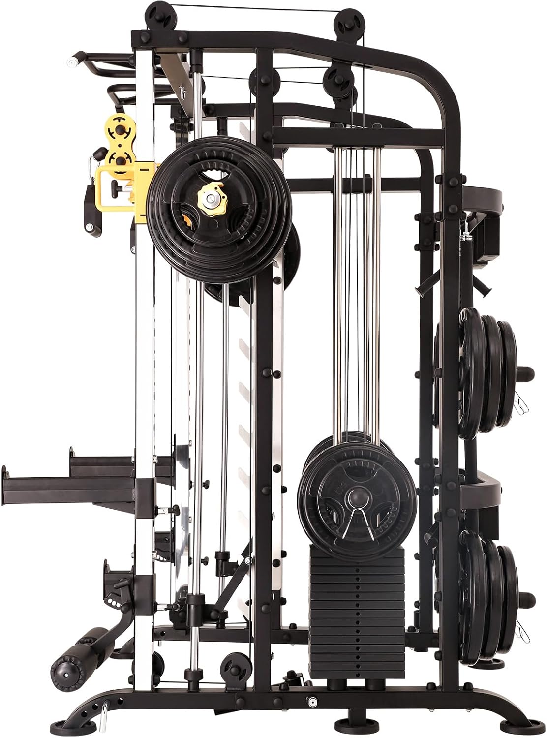 Altas Strength Smith Machine Home Gym 1000 lbs Capacity 2000 lbs Cables Strength Training Power Cages for Squats Presses Pulling Deadlifts Light Commercial Equipment Easy Assembly M810
