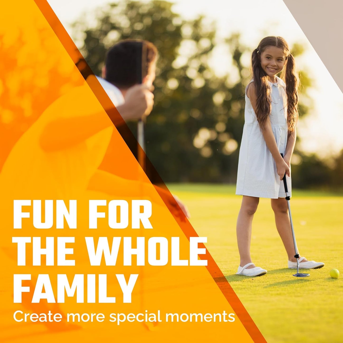 Kids Putter Set with Extendable Shaft – Adjustable Mini Golf Putter for Junior Golfers – Left & Right-Handed Training Club – Includes 3 Balls – Silver, 17"-35"