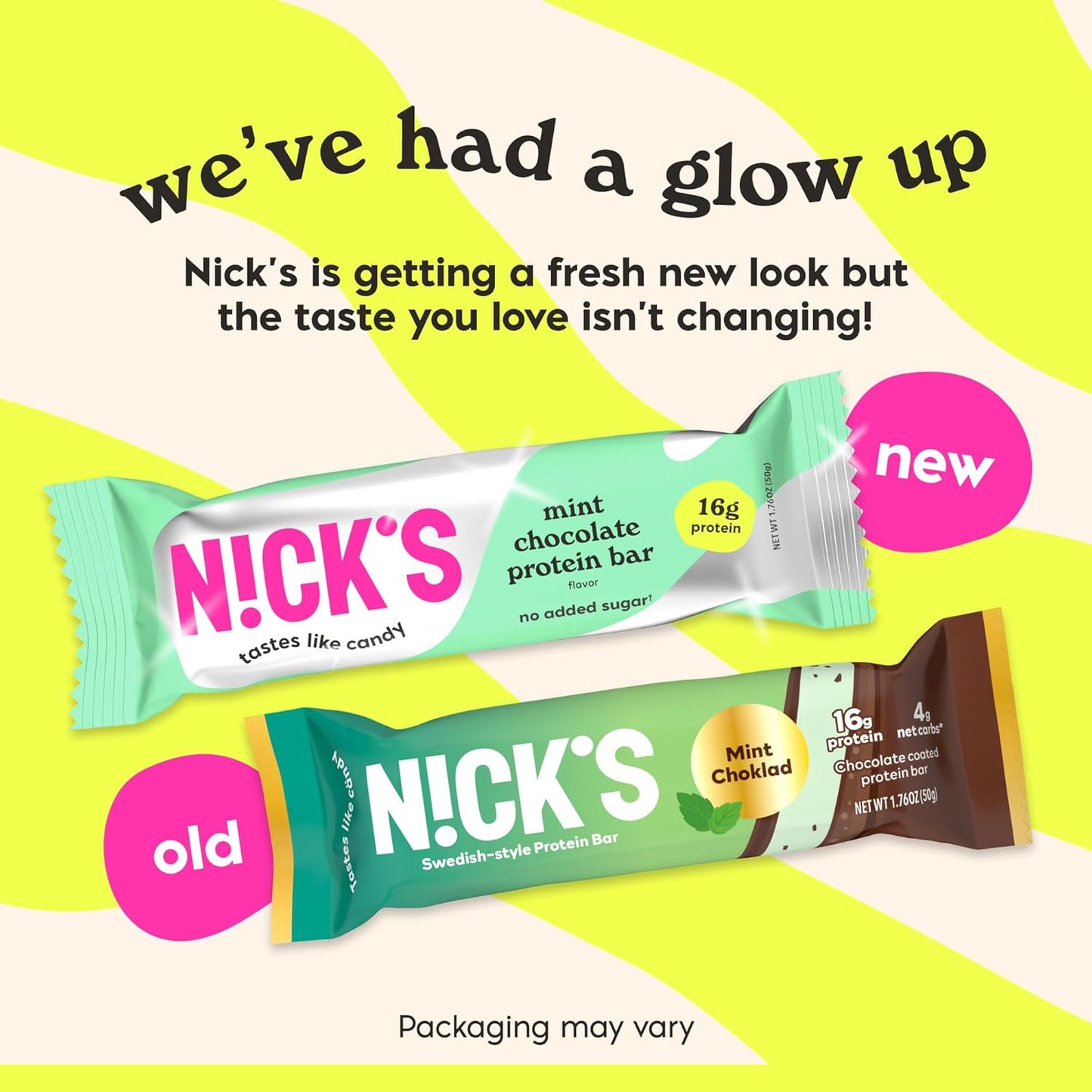 Nick’s Mint Chocolate Protein Bars – 12-Count Box | High Protein, Low Calories, Low Carbs, Keto Friendly, No Added Sugar