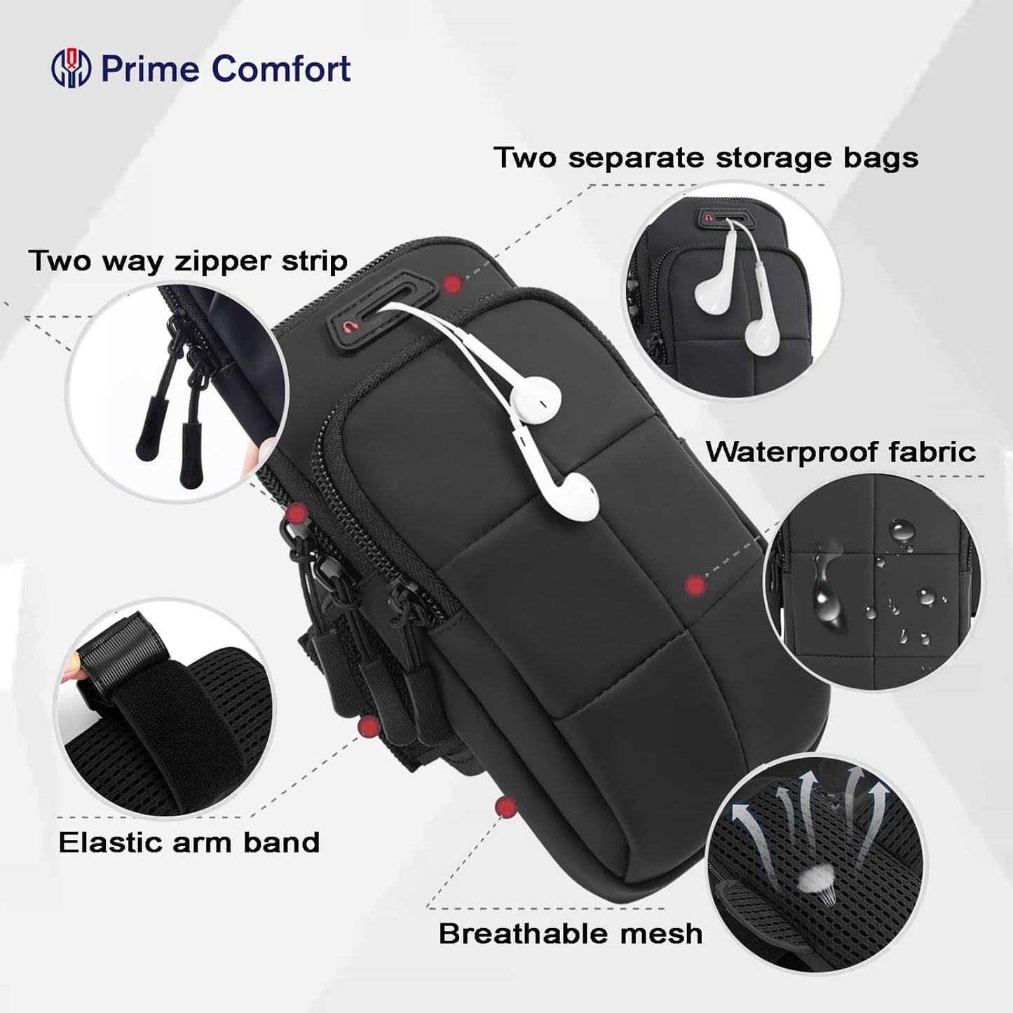 Phone Arm Bands for Running, Armband Cell Phone Holder for Exercise (Black)