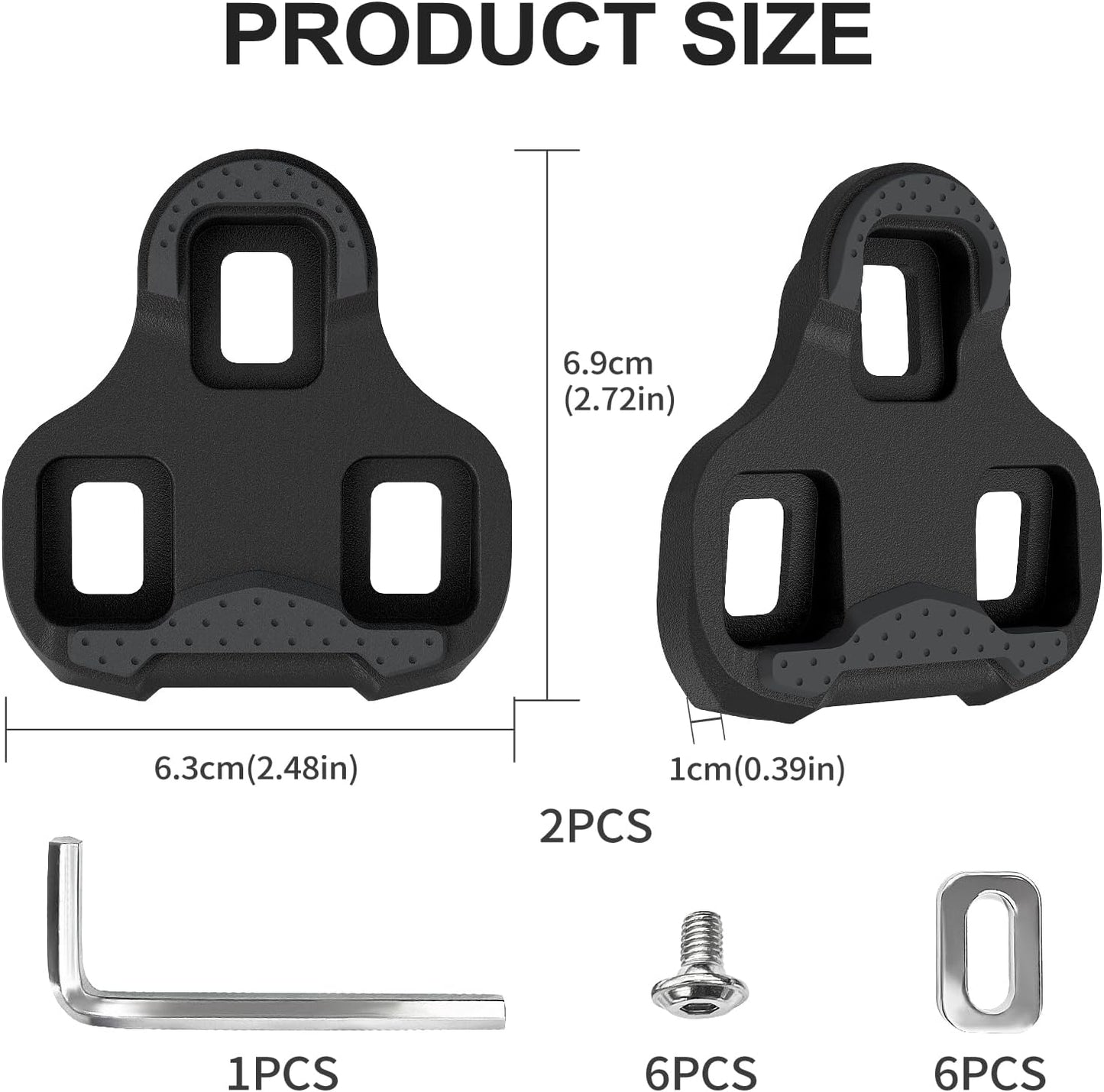 Bike Cleats Compatible with Look KEO Cleats, 4.5 Degree Float,Bicycle Cycling Cleats Set for Indoor & Road Cycling