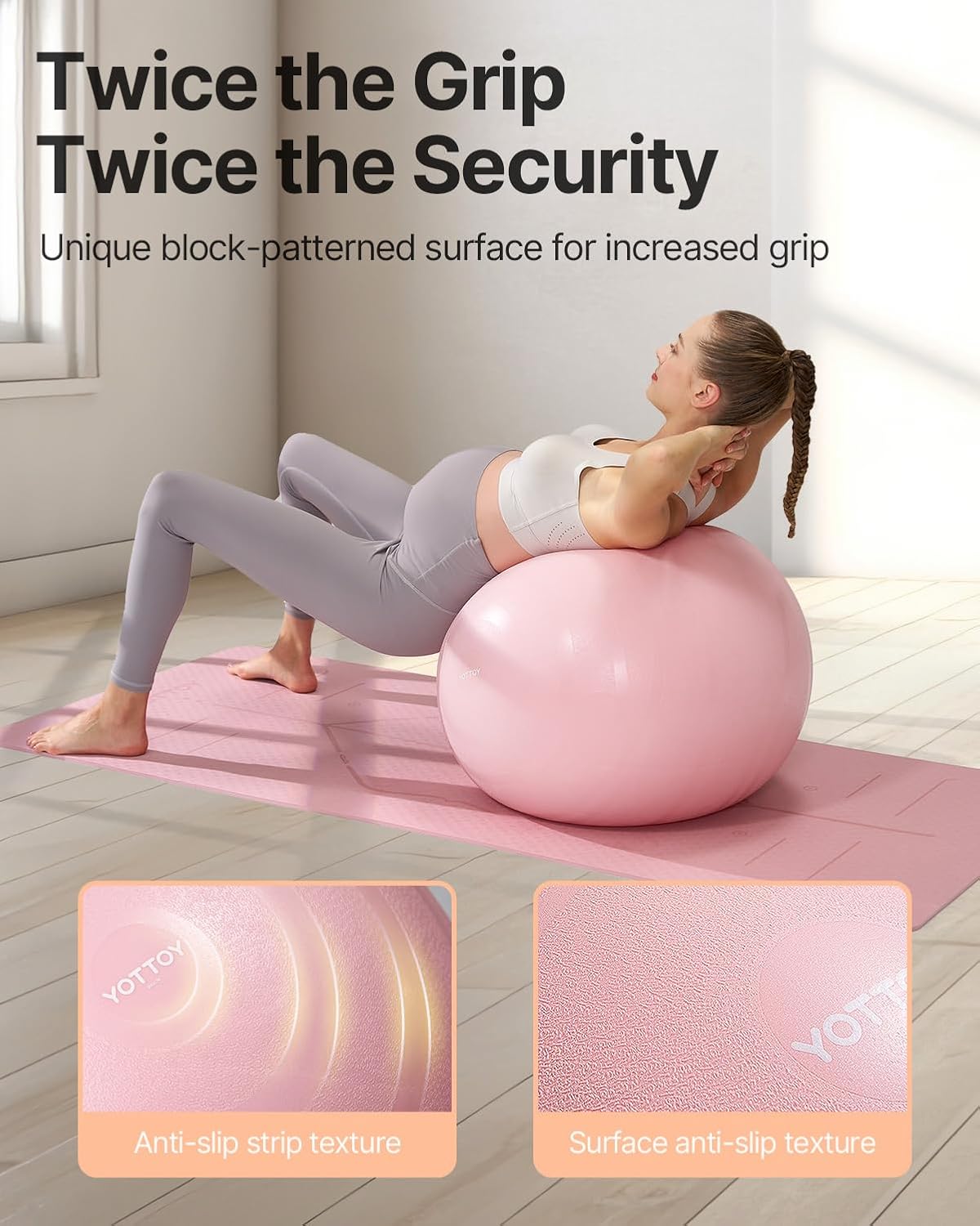 YOTTOY Pregnancy Ball - 1.8mm Thick Birthing Ball for Maternity Physio and Birth Preparation, Yoga and Exercise for Pregnancy - Includes Pump