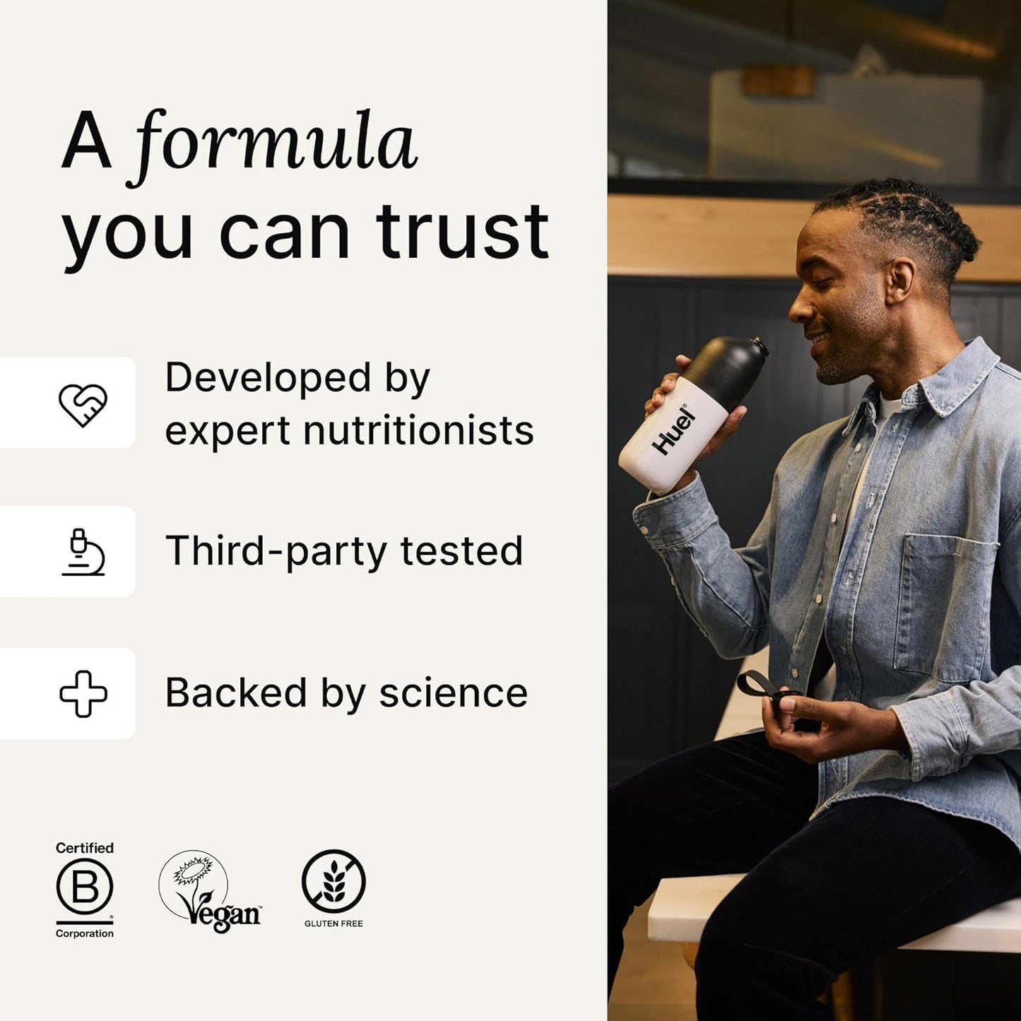 Huel Black Edition | Vanilla 40g Vegan Protein Powder | Nutritionally Complete Meal | 27 Vitamins and Minerals, Gluten Free | 17 Servings | Scoop not included to reduce plastic