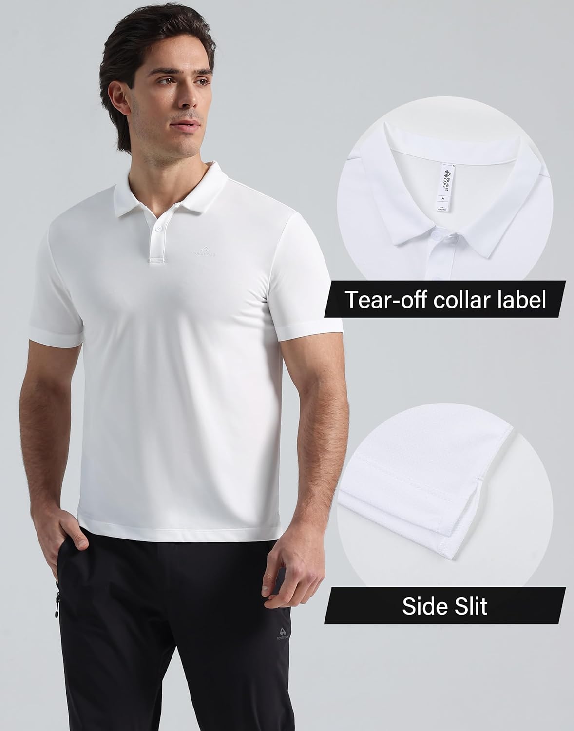 Pioneer Camp Men's Golf Shirt UPF 50+ Quick Dry Polo Shirts Short Sleeve Moisture Wicking Performance Tees Collar Work Shirts