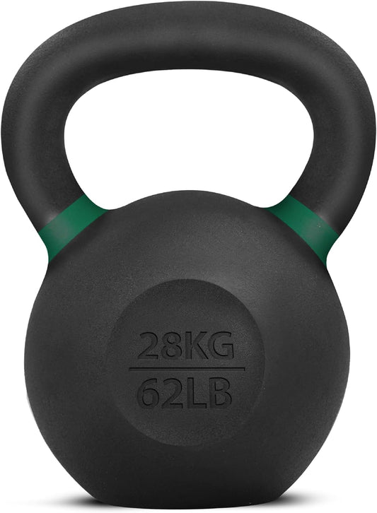 Yes4All Powder Coated Cast Iron Kettlebell Strength Training Kettlebells Weight Set for Full Body Workout, Home Gym