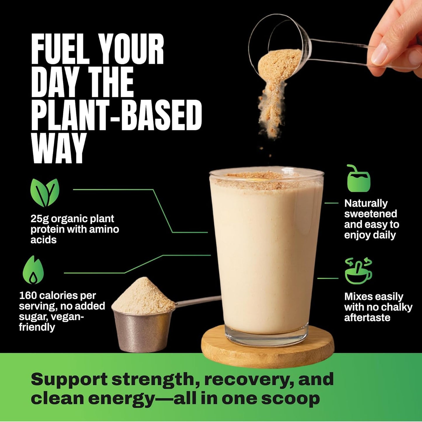 Vedge Vegan Protein Powder - Plant Protein Powder with Pea, Pumpkin & Sunflower - USDA Organic, Amino Acids, Dairy Free, Gluten Free, Soy Free, Keto, Non GMO, Smooth Texture - Cinnamon - 20 Servings