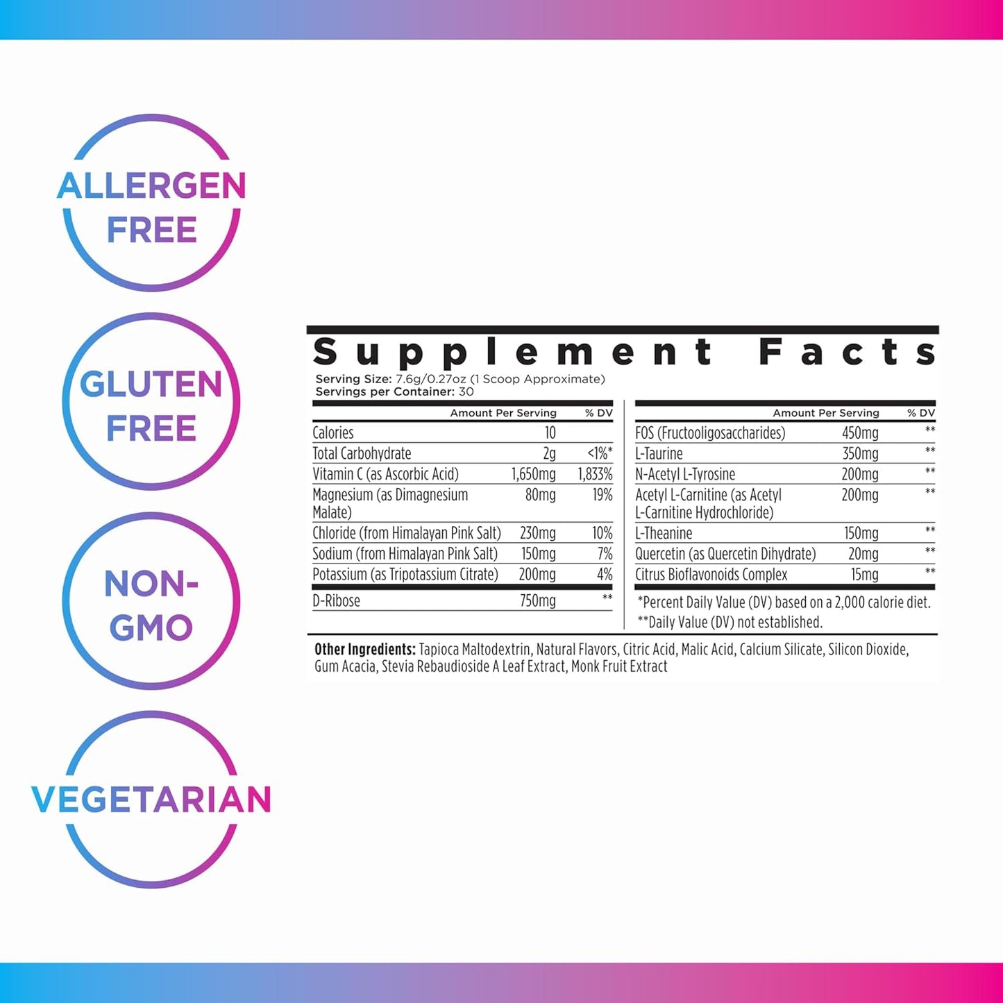 Livingood Daily Electrolytes Powder, Electrolytes Hydration Powder with Vitamin C, Taurine, D Ribose & FOS, Sugar Free Electrolyte Drink Mix, Keto, Gluten Free, Strawberry Lemonade, 30 Servings