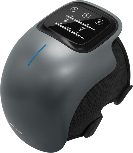 Medcursor Knee Massager with Heat, Portable Massager with 3 Heating Levels and 3 Vibration Modes, Large LED Screen, Adjustable Straps and Timer