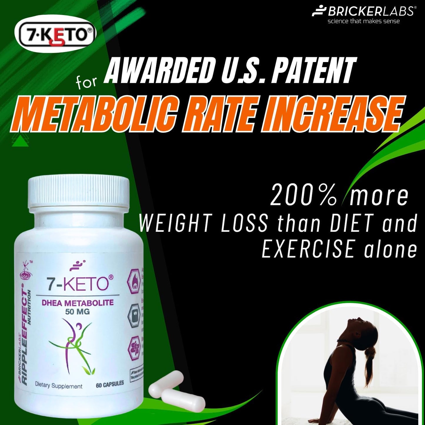 7-Keto DHEA Metabolite 50 mg Dietary Supplement for Weight Management, Safe and Effective Weight Management Support, 60 Capsules