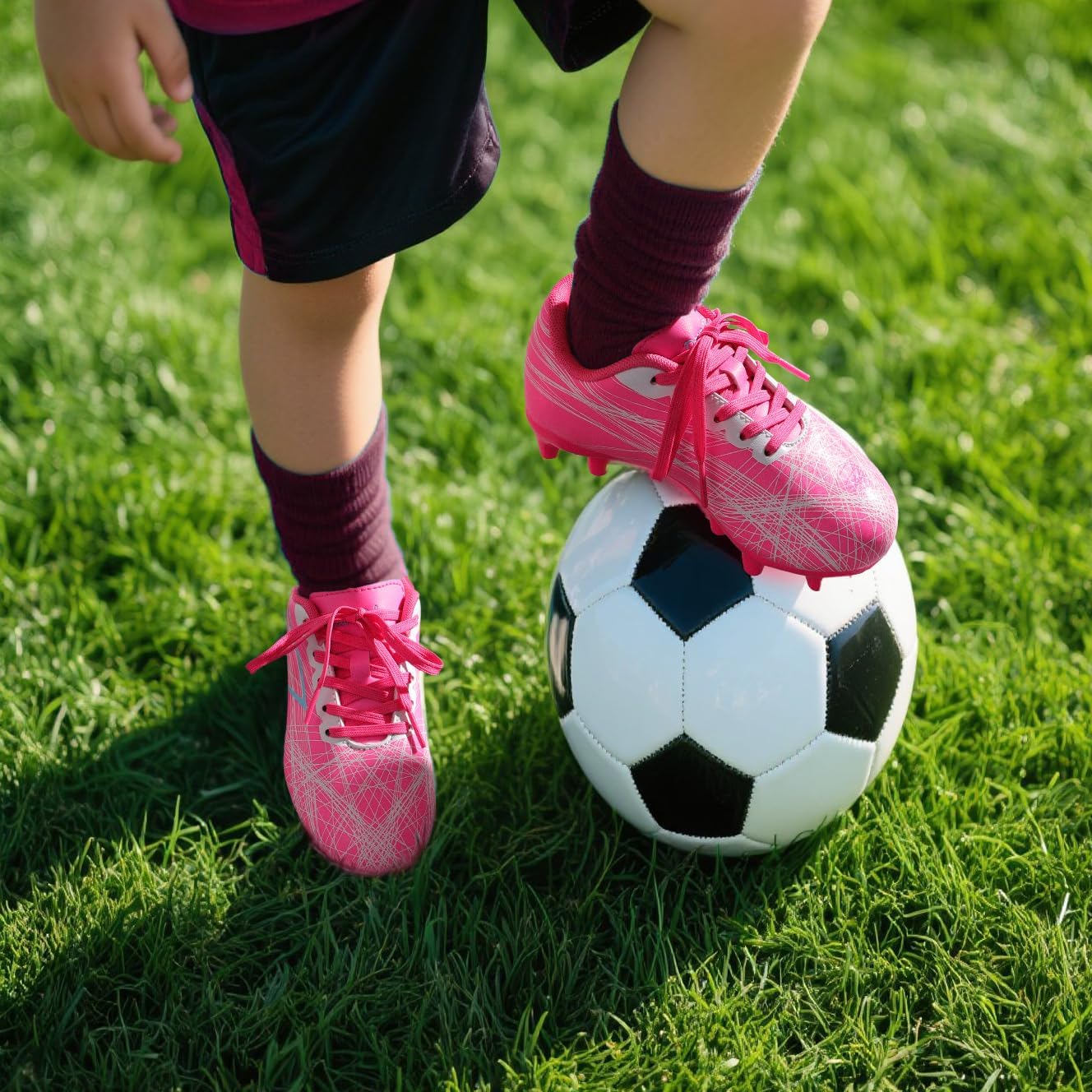 DREAM PAIRS Boys Girls Soccer Cleats Kids Youth Firm Ground Football Shoes for Little/Big Kid