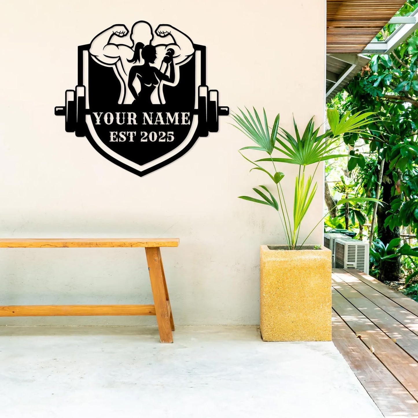 Customized Metal Gym Name Sign, Personalized Sports Room Wall Art,Metal Gym Sign,Unique Fitness Wall Sign, Gym Lovers Unique Gift, Gym Wall Art,Training Center Sign (Style-9)