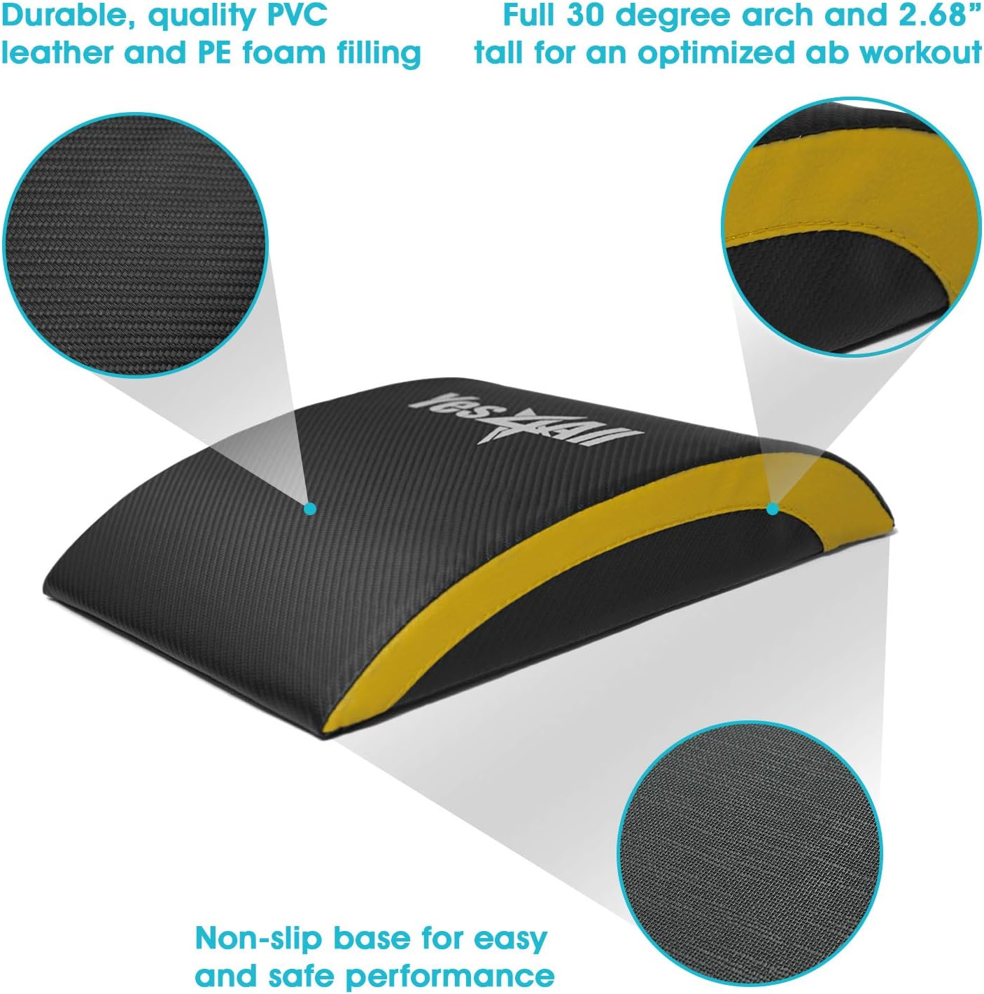 Yes4All Ab Exercise Mat Tailbone & No Tailbone, Foldable Abdominal Sit Up Support Pad, Abs Workout Equipment for Core Training and Lower Back