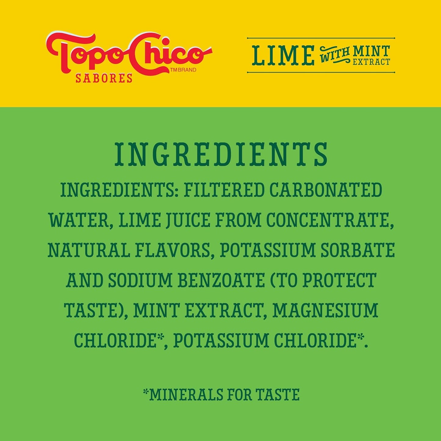 Topo Chico Sabores Lime with Mint Extract 12oz 8pk
