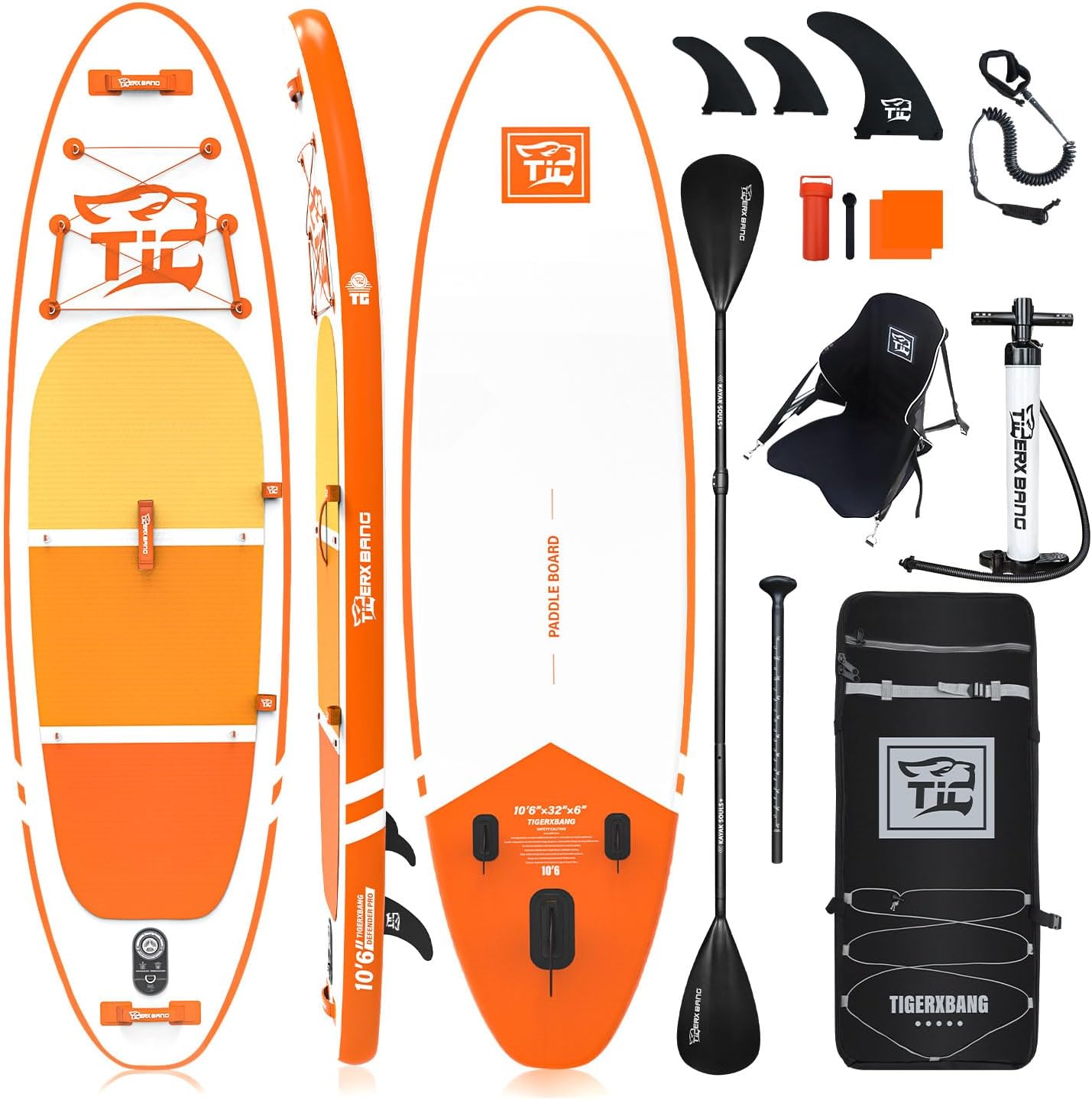 Inflatable Paddle Board with Premium SUP Board Accessories, Allround Paddle Boards for Adults/Kids,Stand Up Paddle Board Defender Collection
