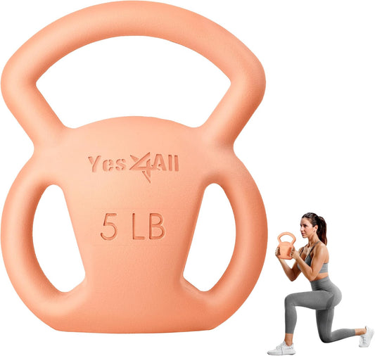 Yes4All Kettlebell 10&15lb Weight with Wide Multigrip Handle for Dumbbell Weights Exercises, Full Body Workout Equipment
