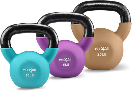 Yes4All Kettlebells 5lbs-65lbs & Kettlebell Sets Adjustable Weights, Kettlebell for Weight Training, Home Workout Equipment with Secure Grip for High Rep, Exercise Equipment