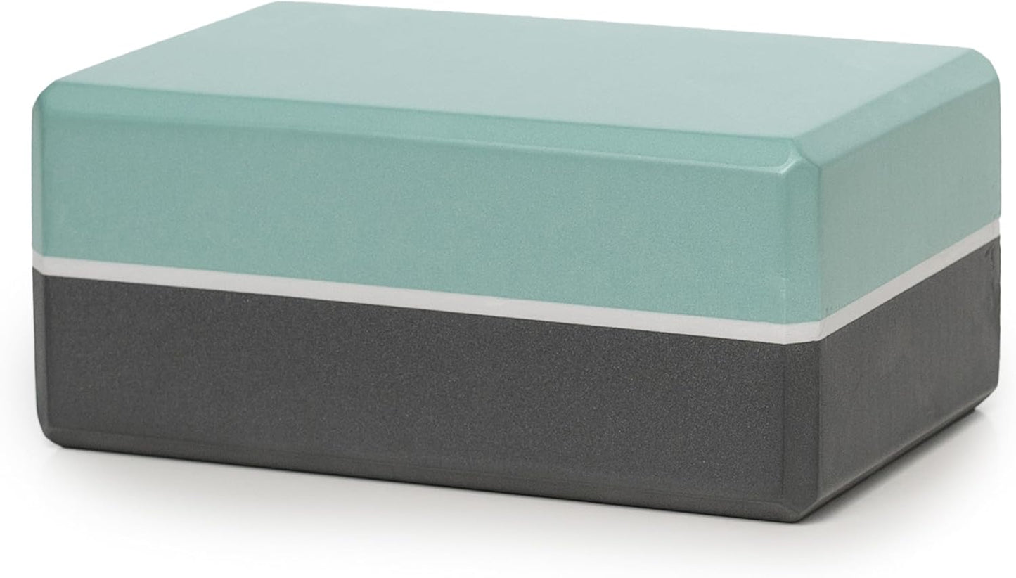 Sunshine Yoga 4" Striped Yoga Block, 10 Pack Bulk EVA Foam Yoga Blocks, Firm and Supportive Yoga Brick, Balance Foam for Stretching, Pilates, and Workout, 4" x 6" x 9"