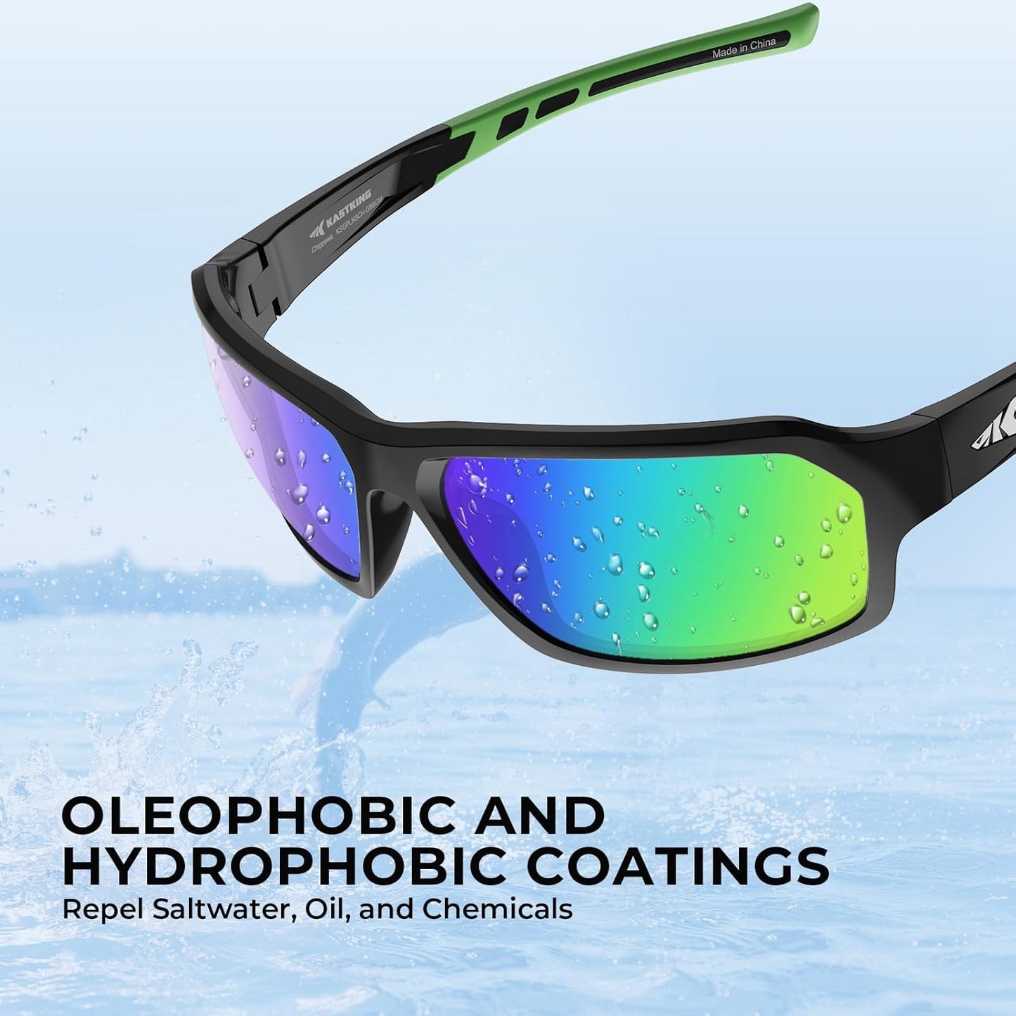 KastKing Chippewa Polarized Fishing Sunglasses, UV400 Protection Full Wrap Frame Sports Cycling Sunglasses, 1.0mm TAC Lenses