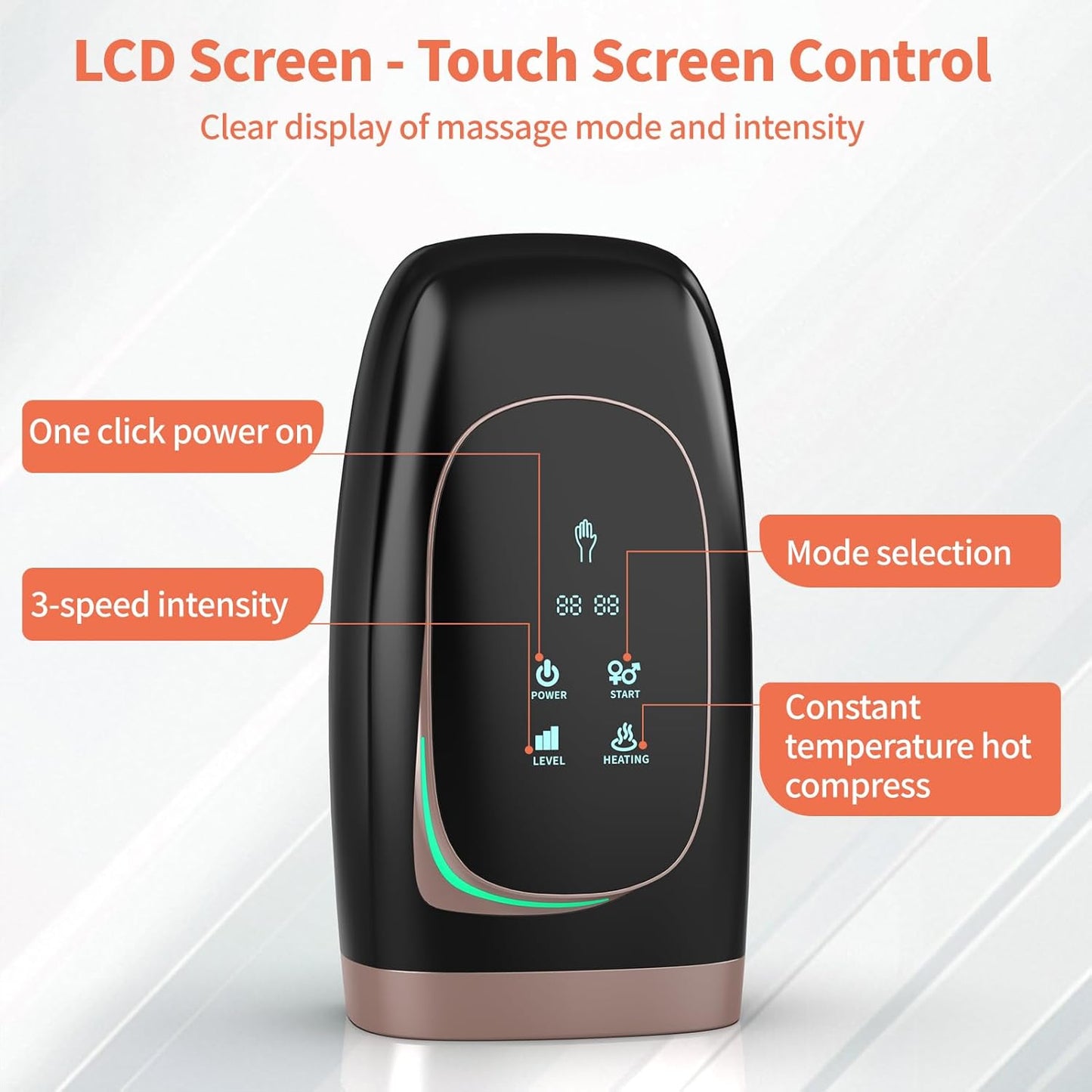 Hand Massager, Cordless Hand Massager with Heat and Compression for Arthritis and Carpal Tunnel, 3 Modes, 5 Intensity Levels, 15-Minute Timer